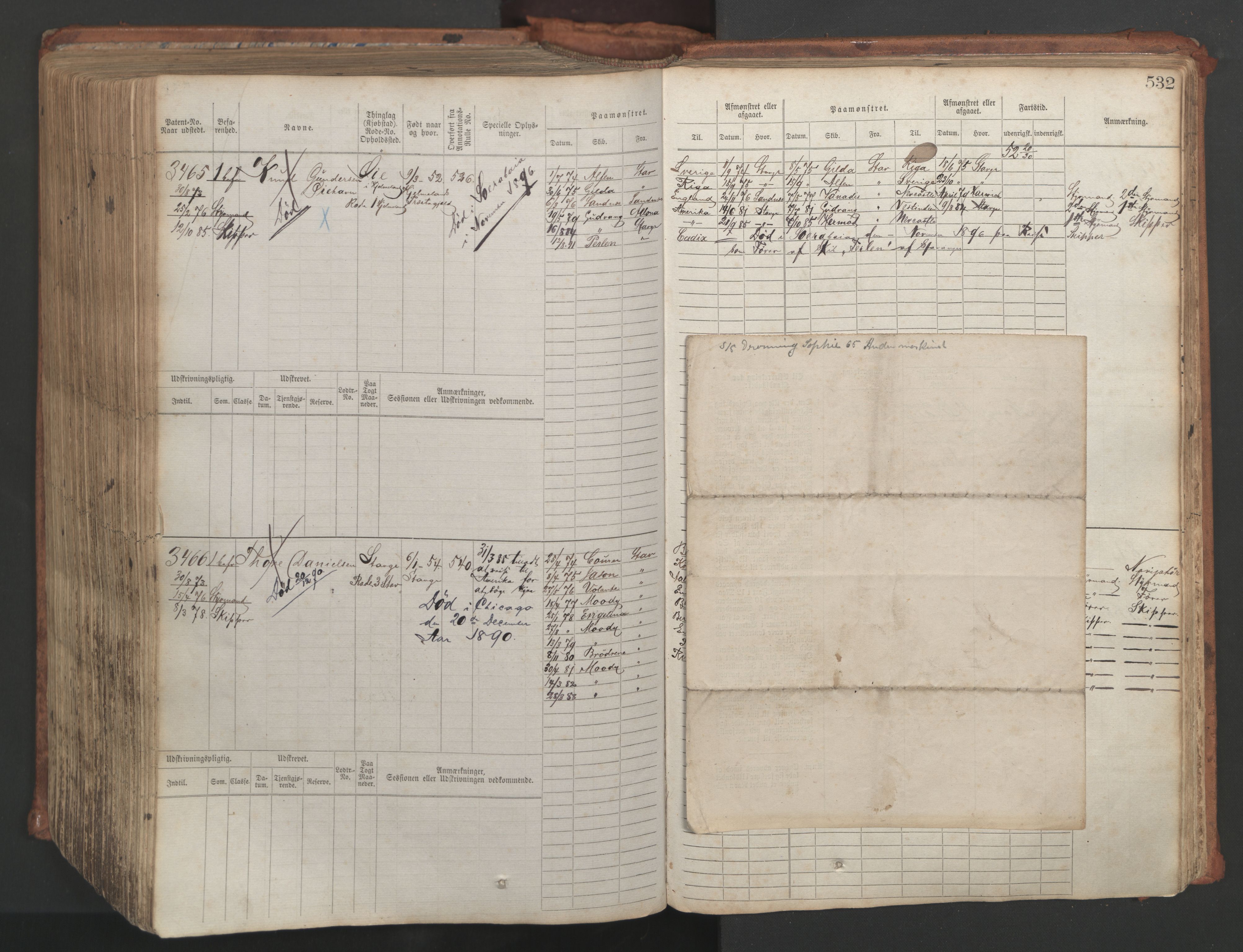 Stavanger sjømannskontor, AV/SAST-A-102006/F/Fb/Fbb/L0007: Sjøfartshovedrulle, patentnr. 2403-3604, 1869-1880, p. 589