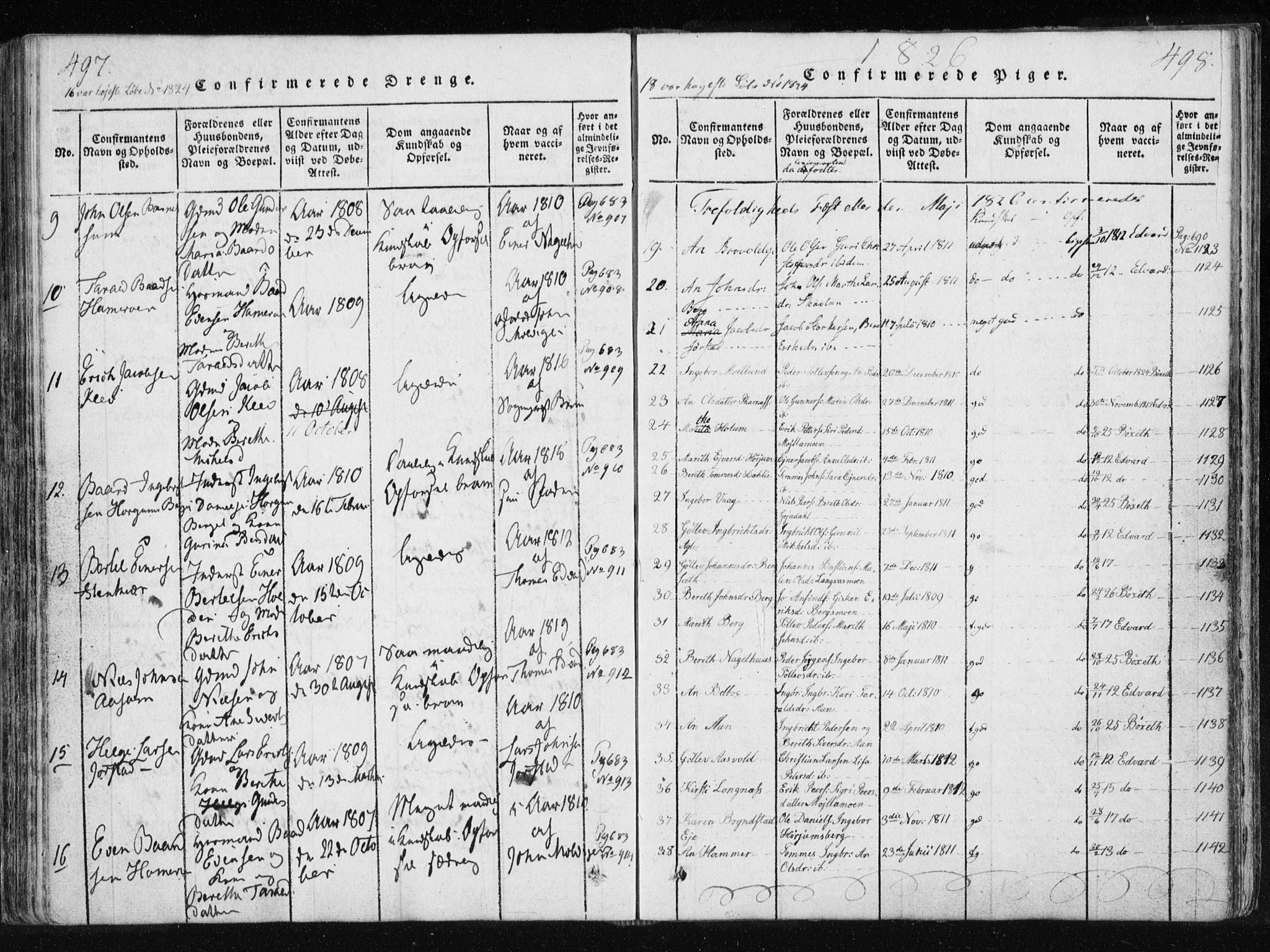 Ministerialprotokoller, klokkerbøker og fødselsregistre - Nord-Trøndelag, SAT/A-1458/749/L0469: Parish register (official) no. 749A03, 1817-1857, p. 497-498