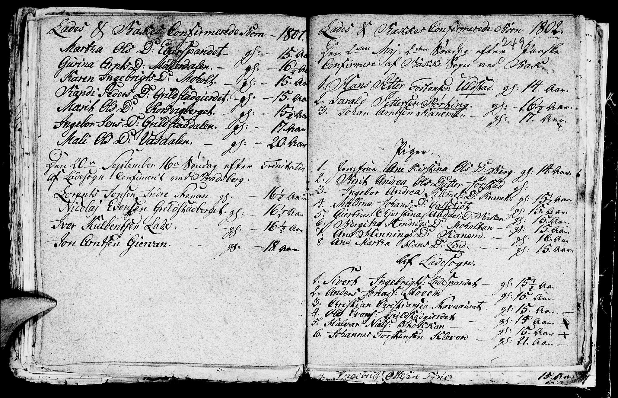 Ministerialprotokoller, klokkerbøker og fødselsregistre - Sør-Trøndelag, SAT/A-1456/604/L0218: Parish register (copy) no. 604C01, 1754-1819, p. 249