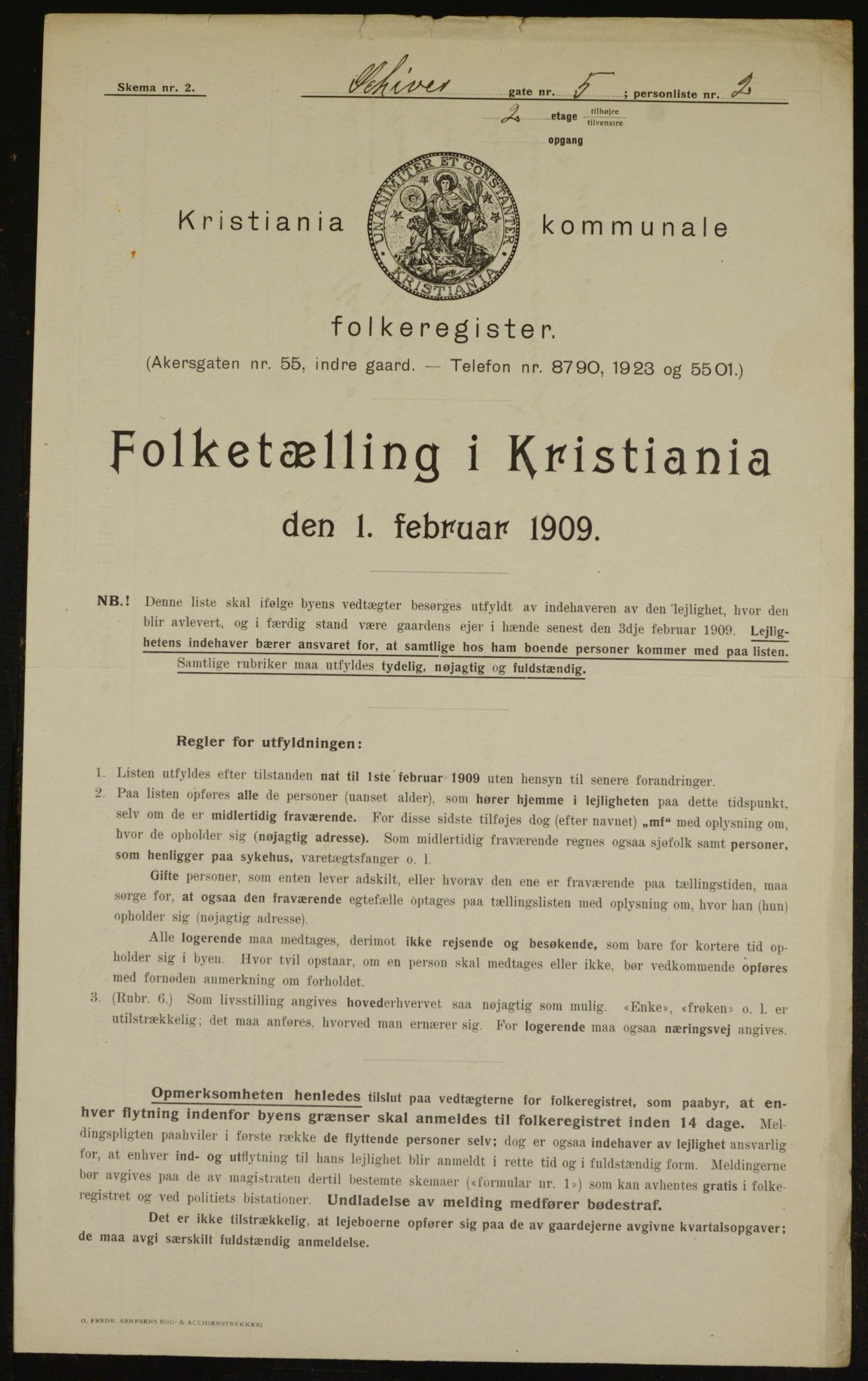 OBA, Municipal Census 1909 for Kristiania, 1909, p. 81437