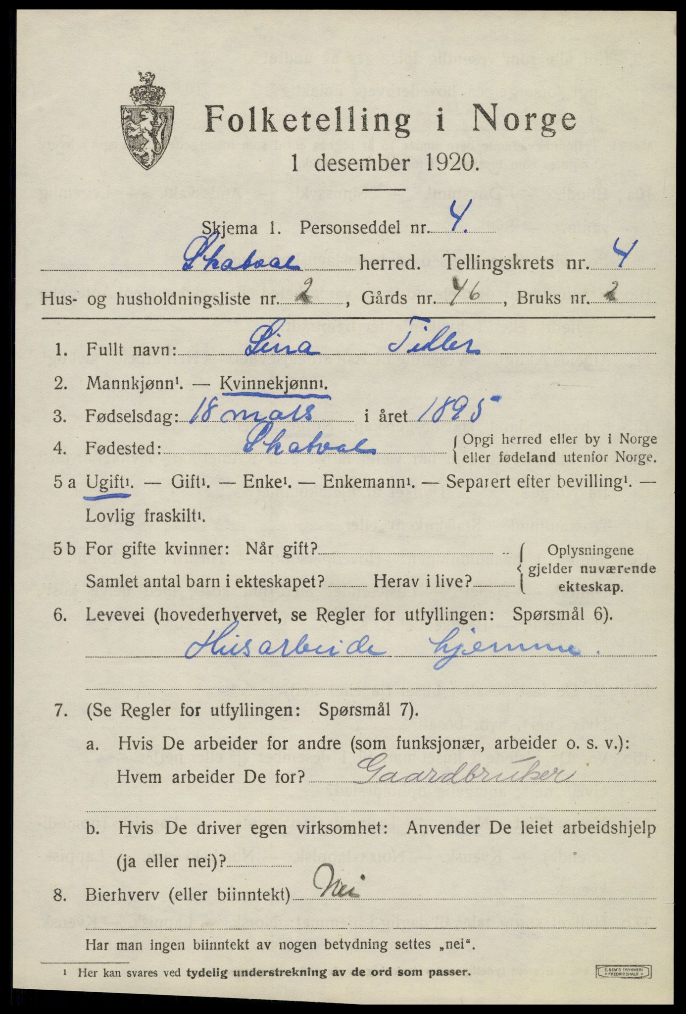 SAT, 1920 census for Skatval, 1920, p. 2467