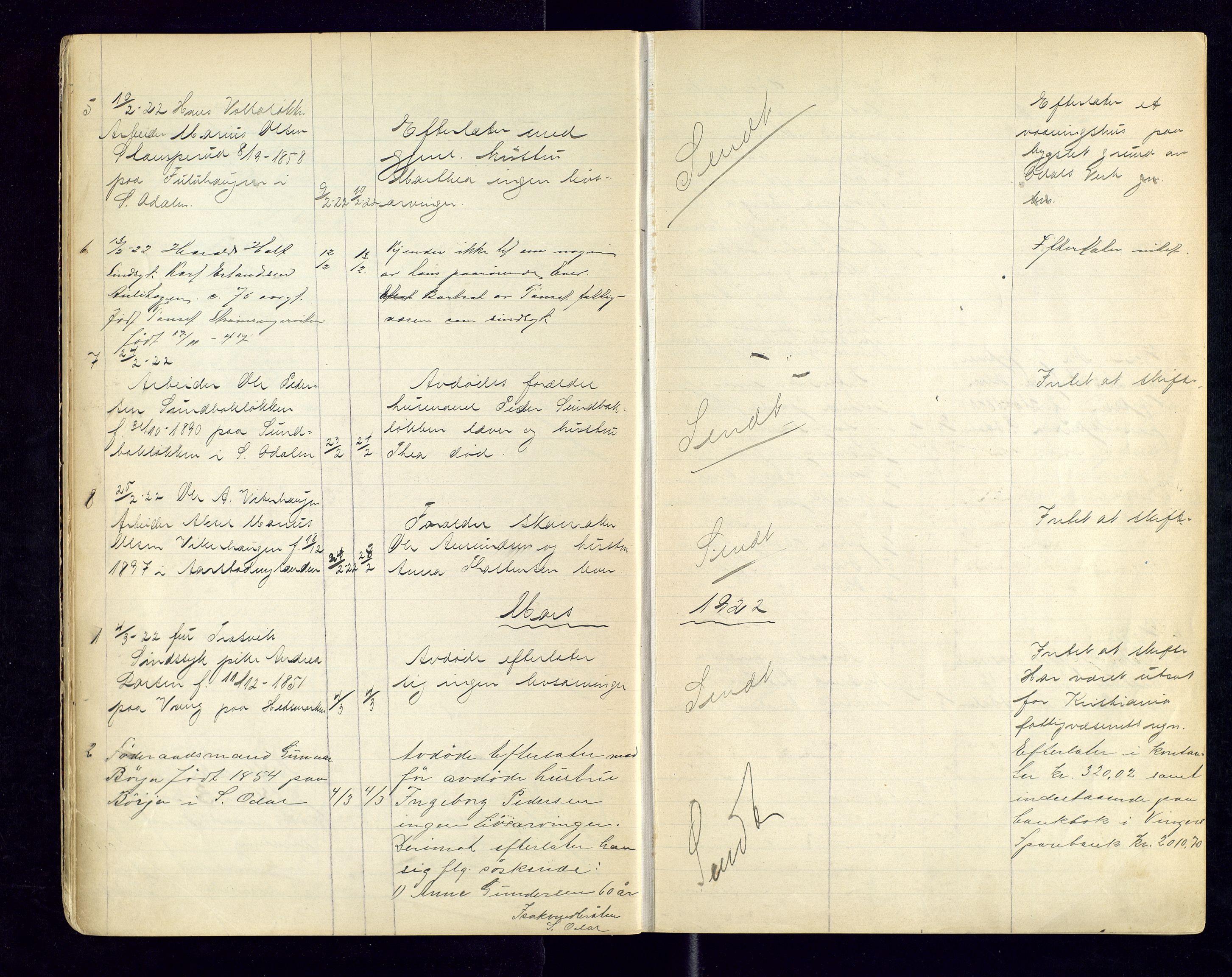 Sør-Odal lensmannskontor, AV/SAH-LHS-022/H/Hb/L0002/0003: Protokoller over anmeldte dødsfall / Protokoll over anmeldte dødsfall, 1921-1928