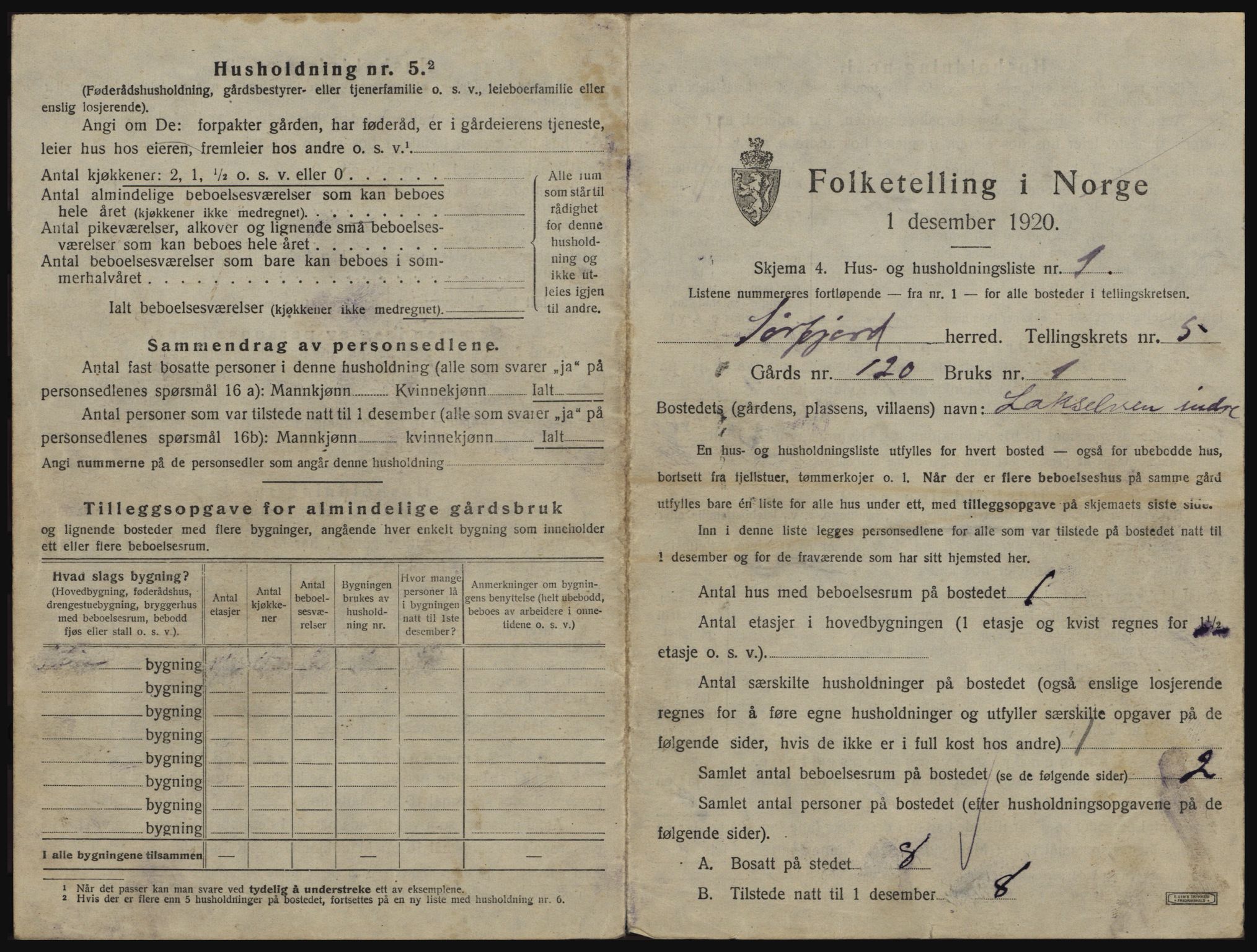 SATØ, 1920 census for Sørfjord, 1920, p. 223