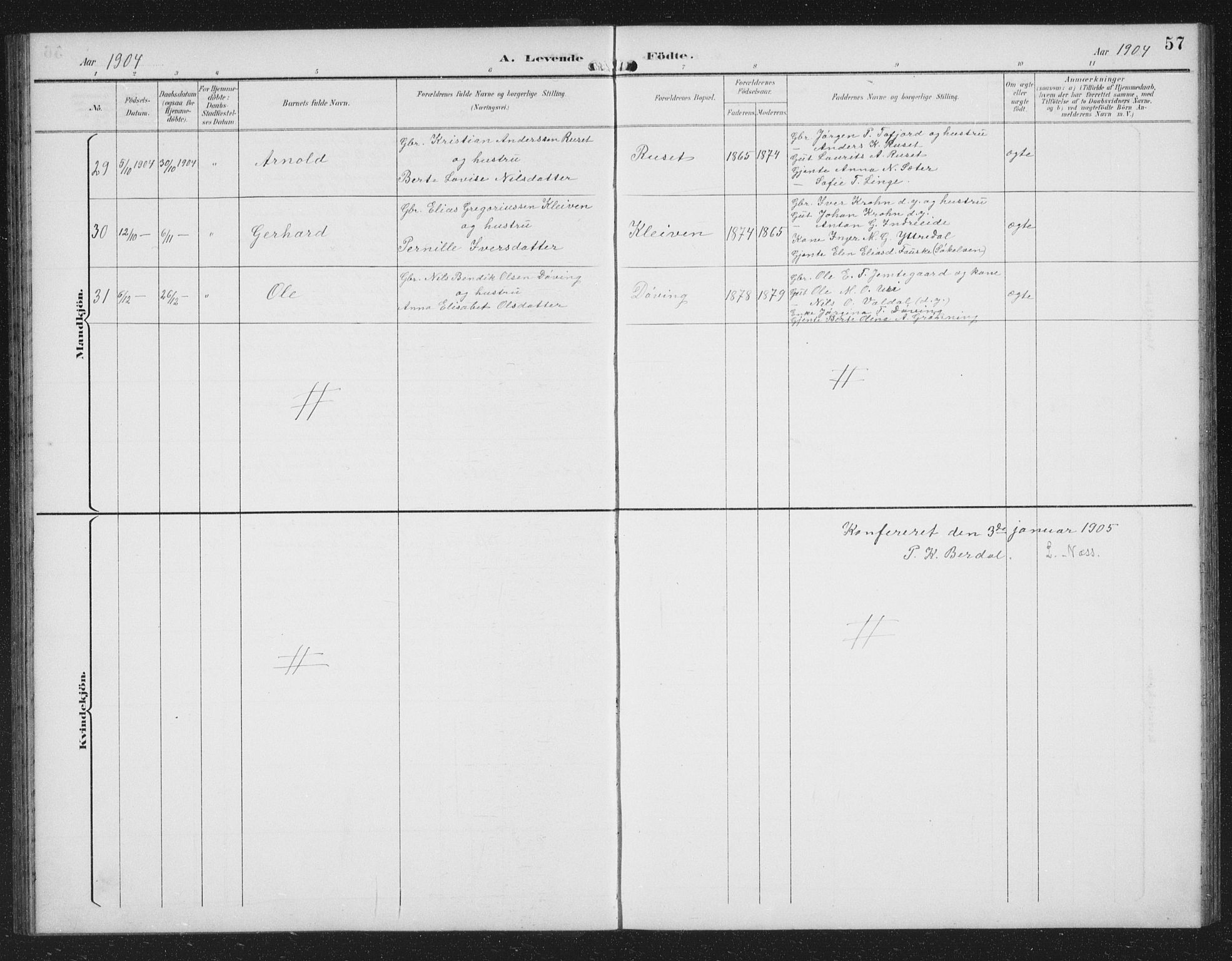 Ministerialprotokoller, klokkerbøker og fødselsregistre - Møre og Romsdal, AV/SAT-A-1454/519/L0264: Parish register (copy) no. 519C05, 1892-1910, p. 57