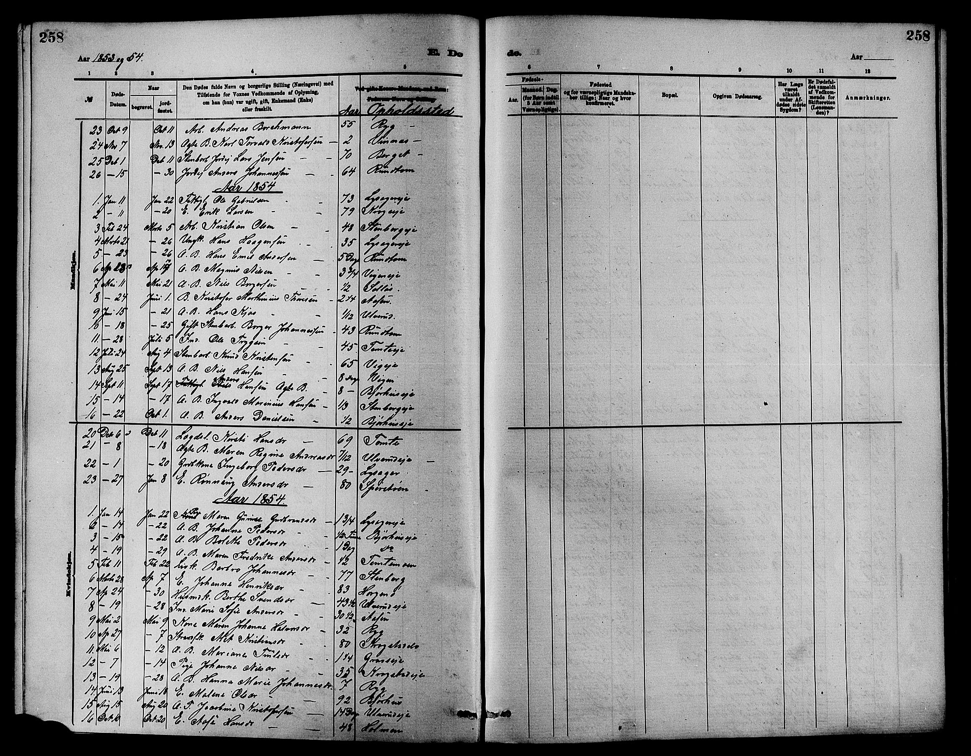 Nedre Eiker kirkebøker, SAKO/A-612/F/Fa/L0001: Parish register (official) no. 1, 1853-1877, p. 258