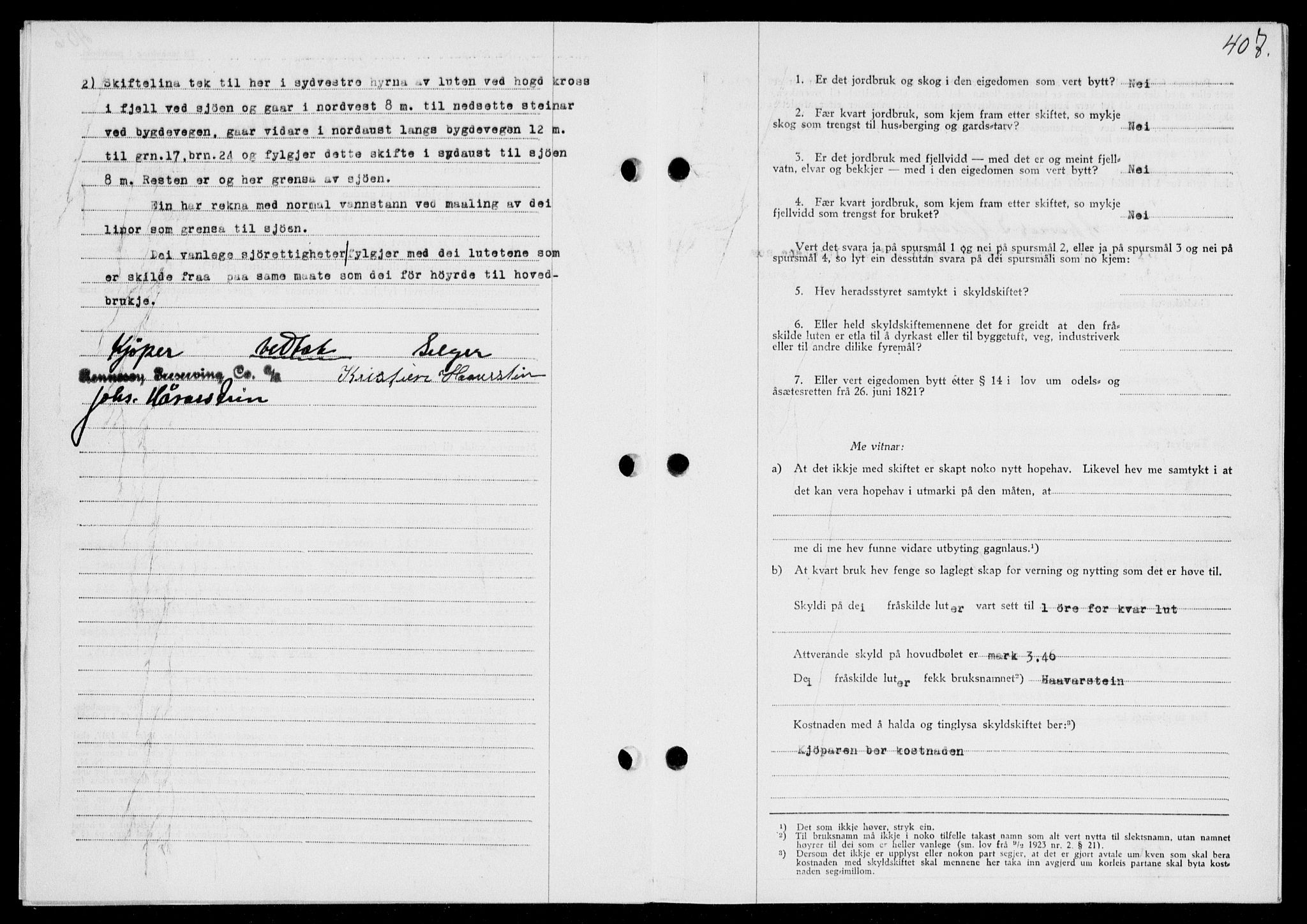 Ryfylke tingrett, AV/SAST-A-100055/001/II/IIB/L0085: Mortgage book no. 64, 1941-1941, Diary no: : 1102/1941