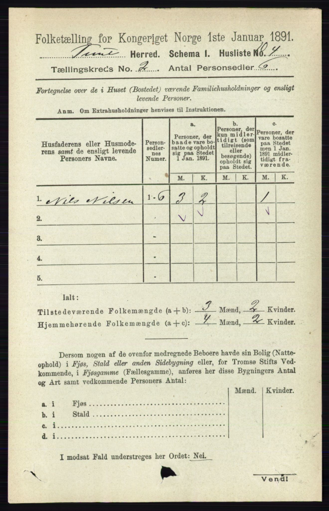 RA, 1891 census for 0130 Tune, 1891, p. 733