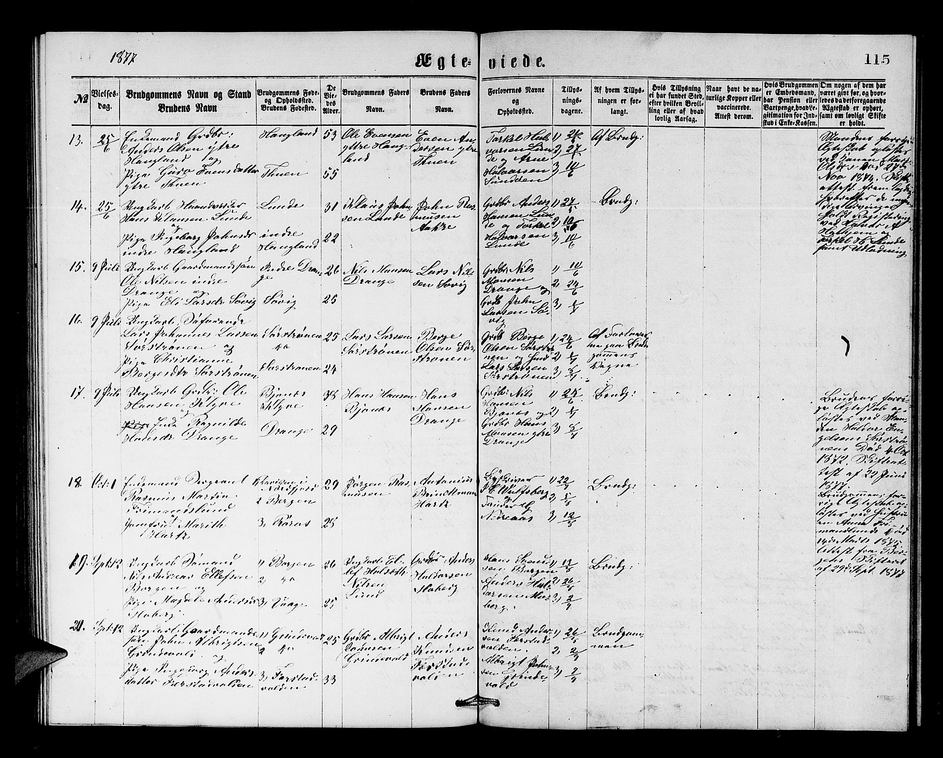 Os sokneprestembete, AV/SAB-A-99929: Parish register (copy) no. A 1, 1869-1879, p. 115