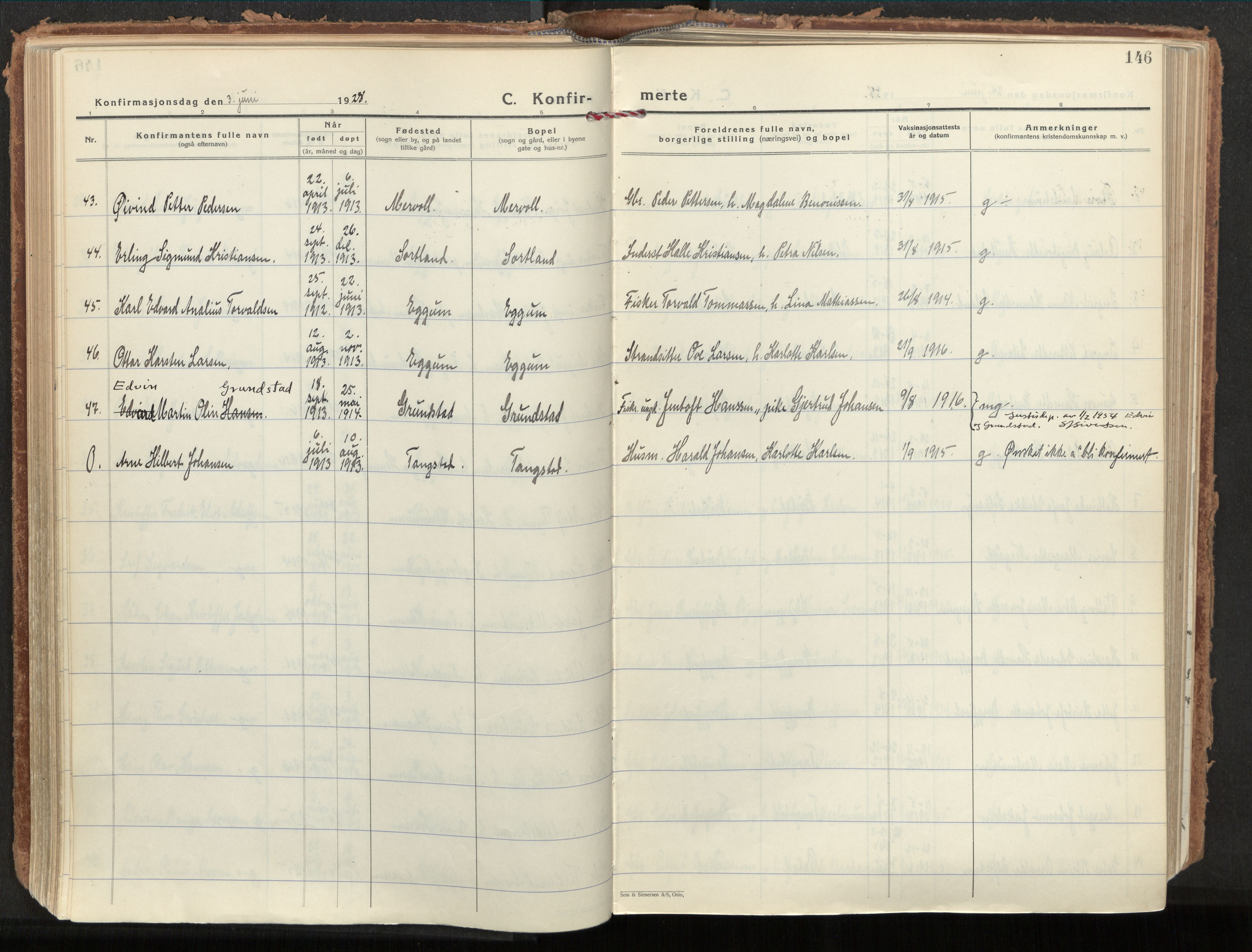 Ministerialprotokoller, klokkerbøker og fødselsregistre - Nordland, AV/SAT-A-1459/880/L1137: Parish register (official) no. 880A11, 1927-1944, p. 146