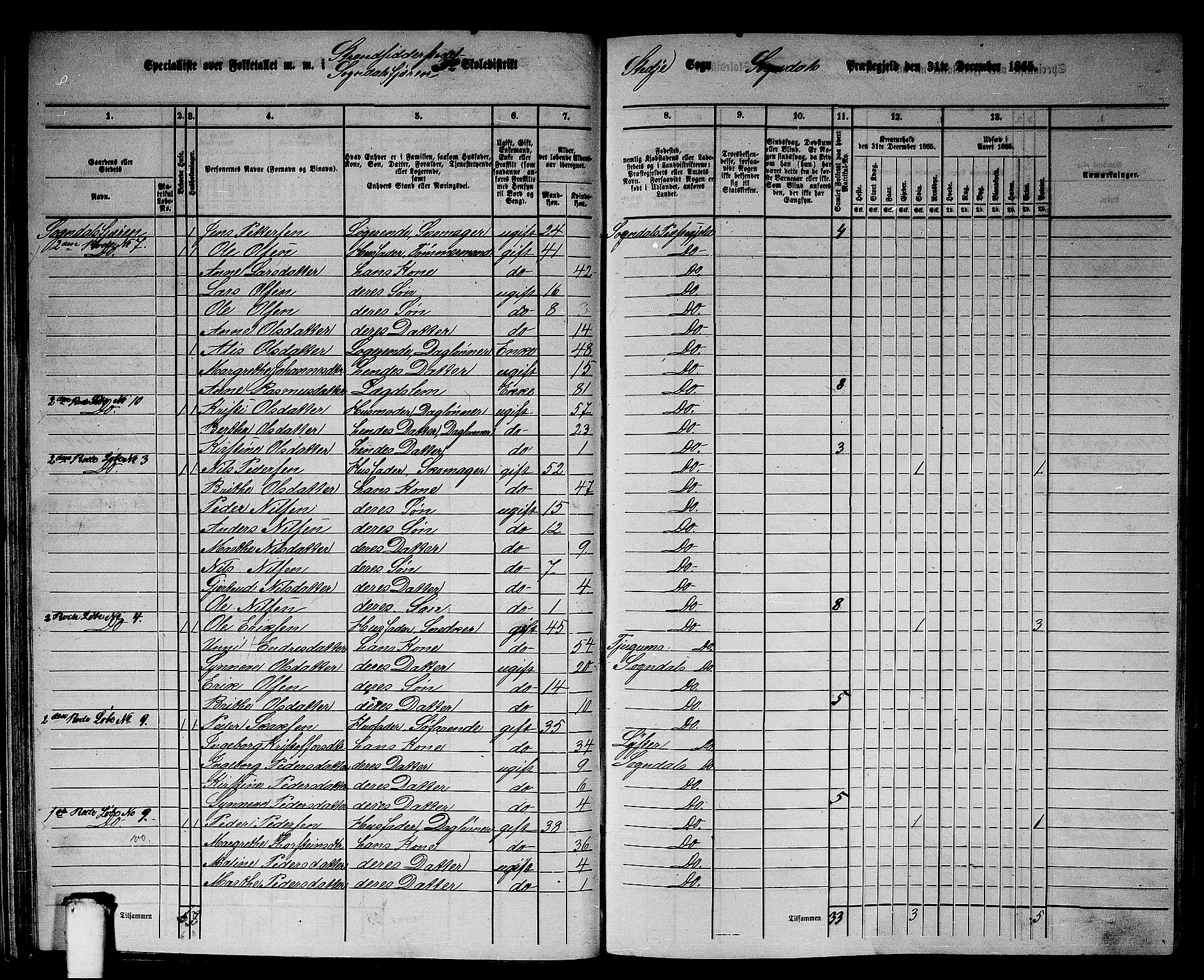 RA, 1865 census for Sogndal, 1865, p. 53