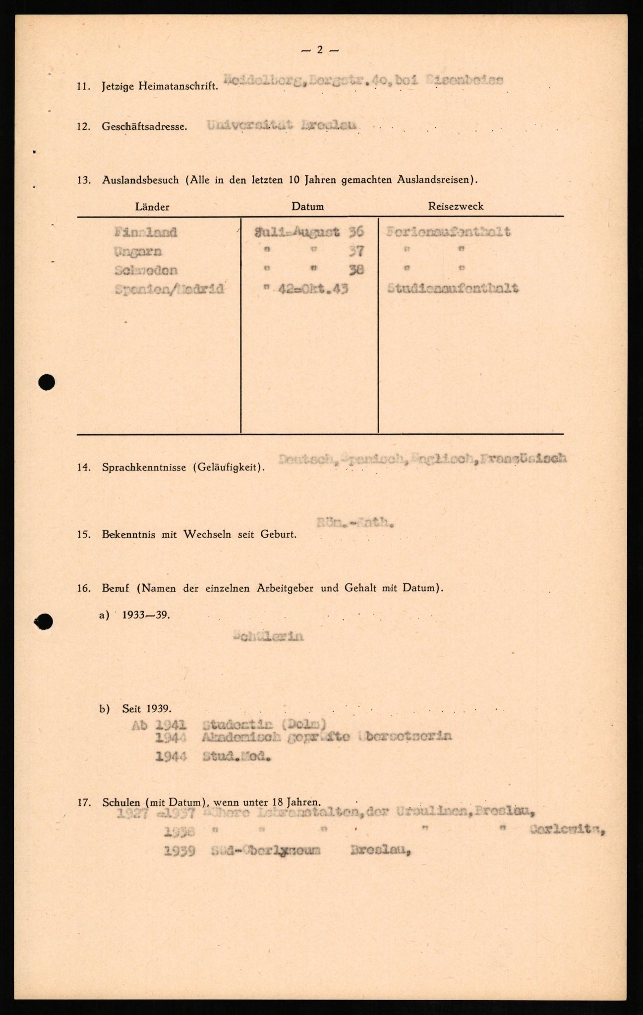 Forsvaret, Forsvarets overkommando II, AV/RA-RAFA-3915/D/Db/L0012: CI Questionaires. Tyske okkupasjonsstyrker i Norge. Tyskere., 1945-1946, p. 176