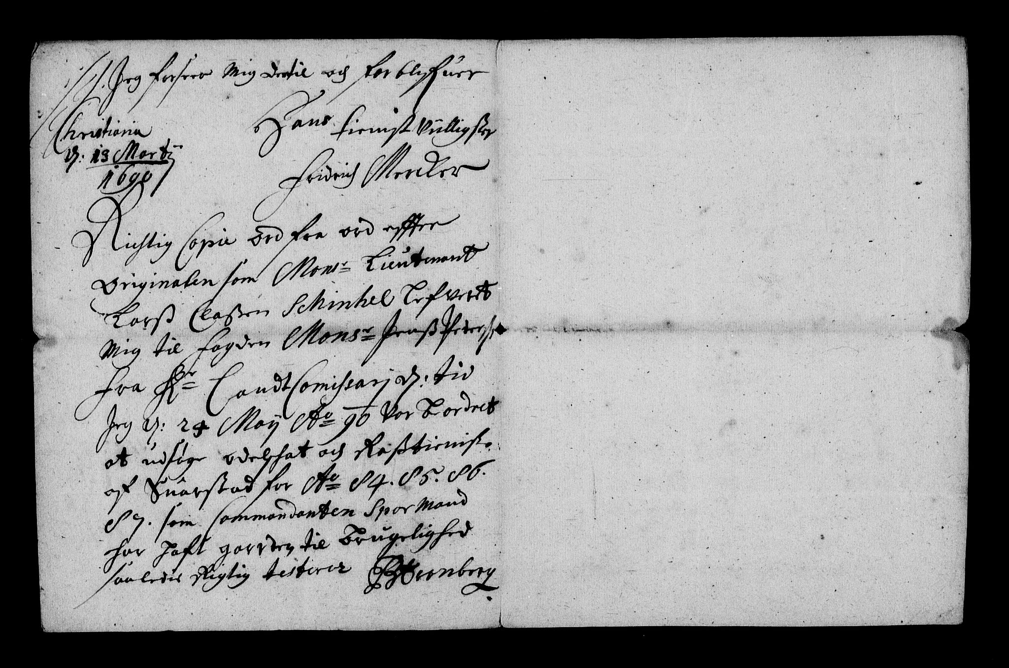 Stattholderembetet 1572-1771, RA/EA-2870/Af/L0003: Avskrifter av vedlegg til originale supplikker, nummerert i samsvar med supplikkbøkene, 1689-1691, p. 166