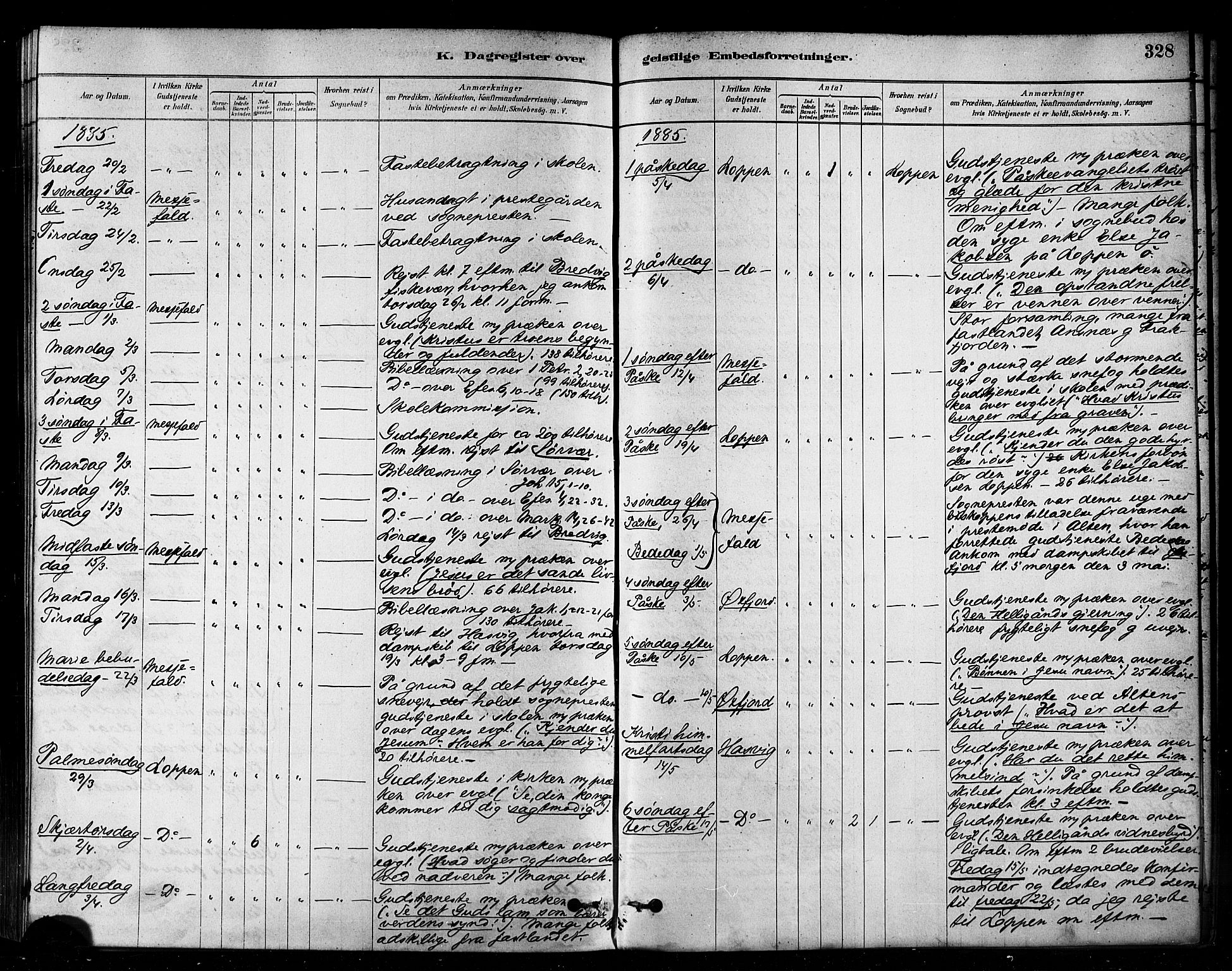 Loppa sokneprestkontor, AV/SATØ-S-1339/H/Ha/L0006kirke: Parish register (official) no. 6, 1879-1895, p. 328