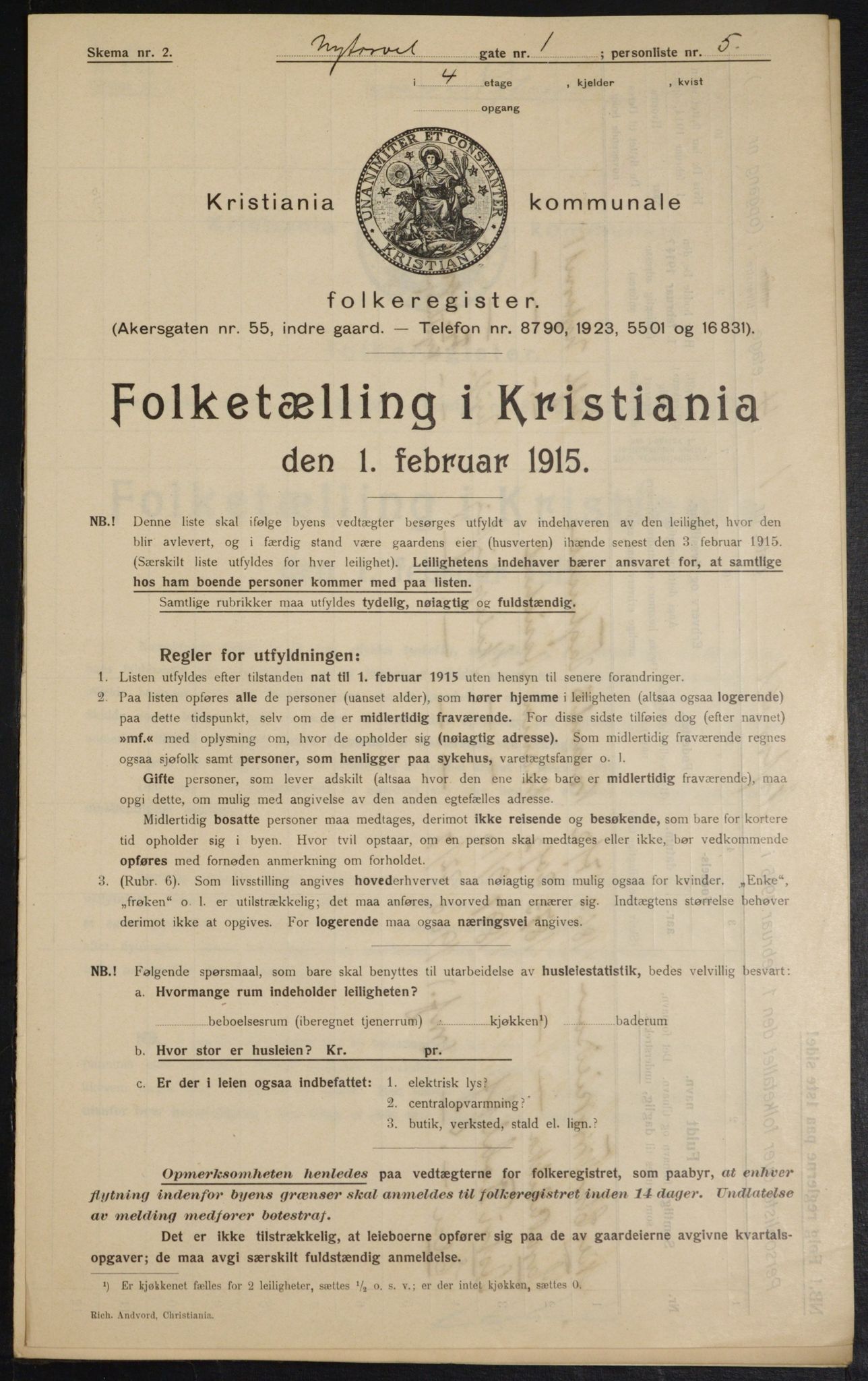 OBA, Municipal Census 1915 for Kristiania, 1915, p. 73426