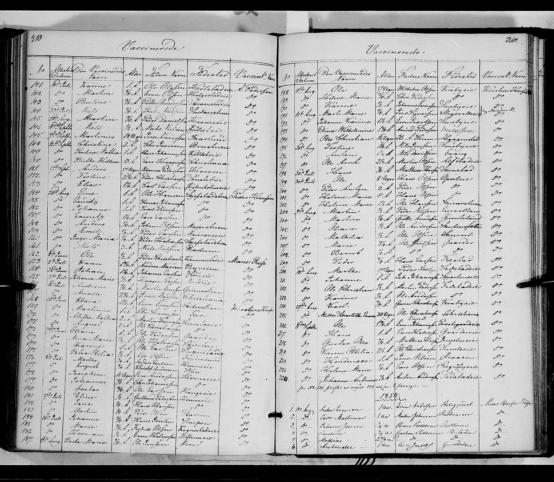 Østre Toten prestekontor, AV/SAH-PREST-104/H/Ha/Haa/L0003: Parish register (official) no. 3, 1848-1856, p. 310