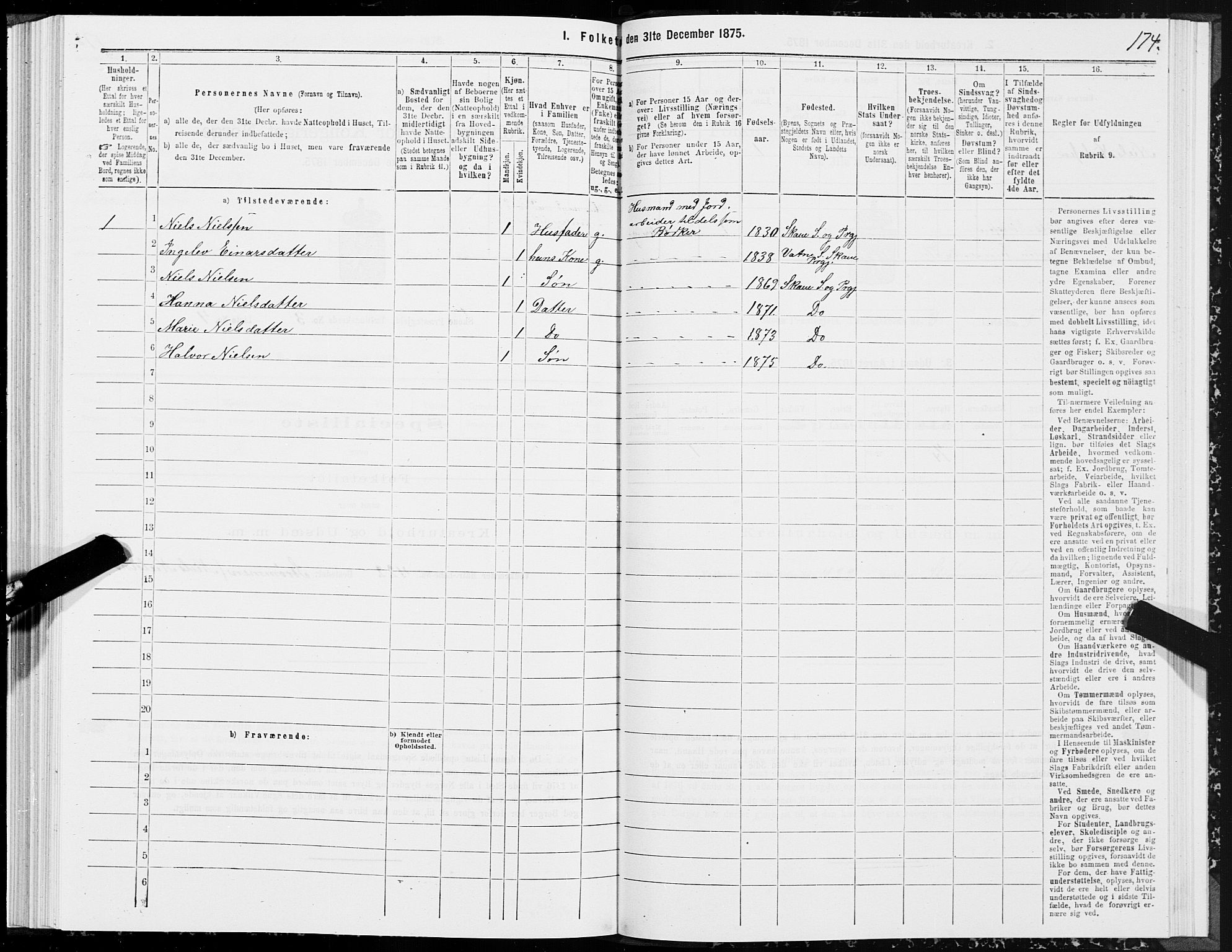 SAT, 1875 census for 1529P Skodje, 1875, p. 1174