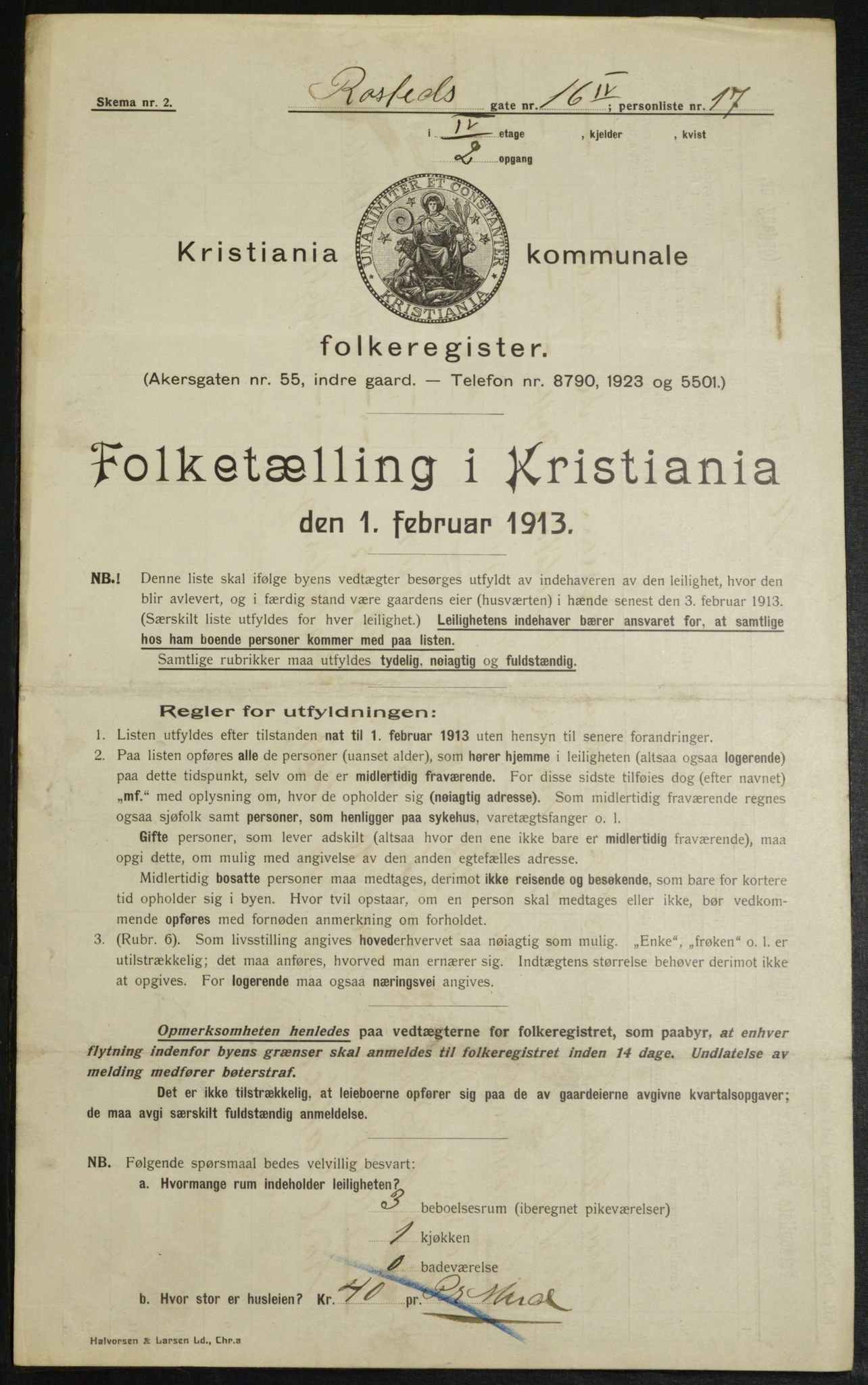 OBA, Municipal Census 1913 for Kristiania, 1913, p. 84480