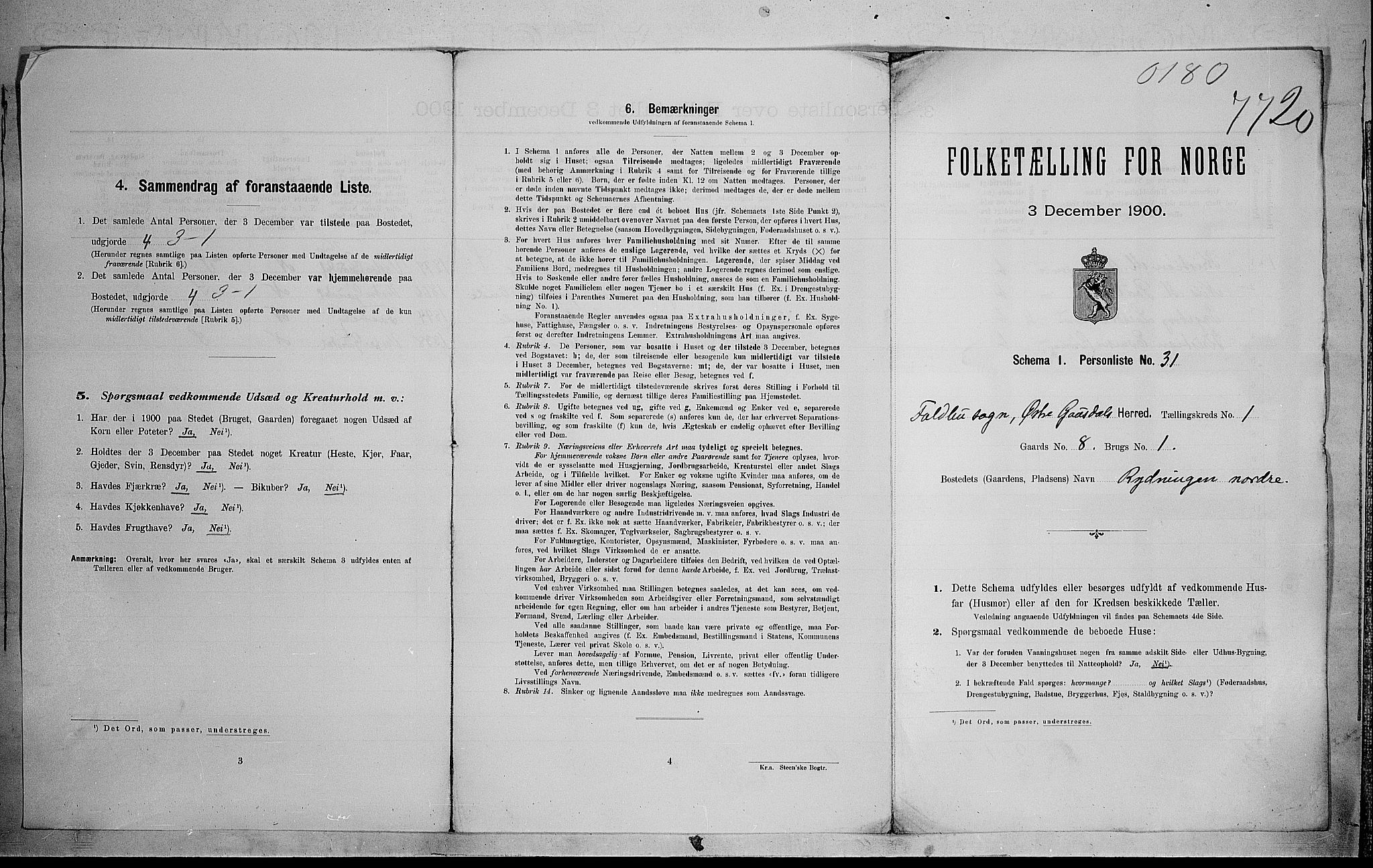 SAH, 1900 census for Østre Gausdal, 1900, p. 48
