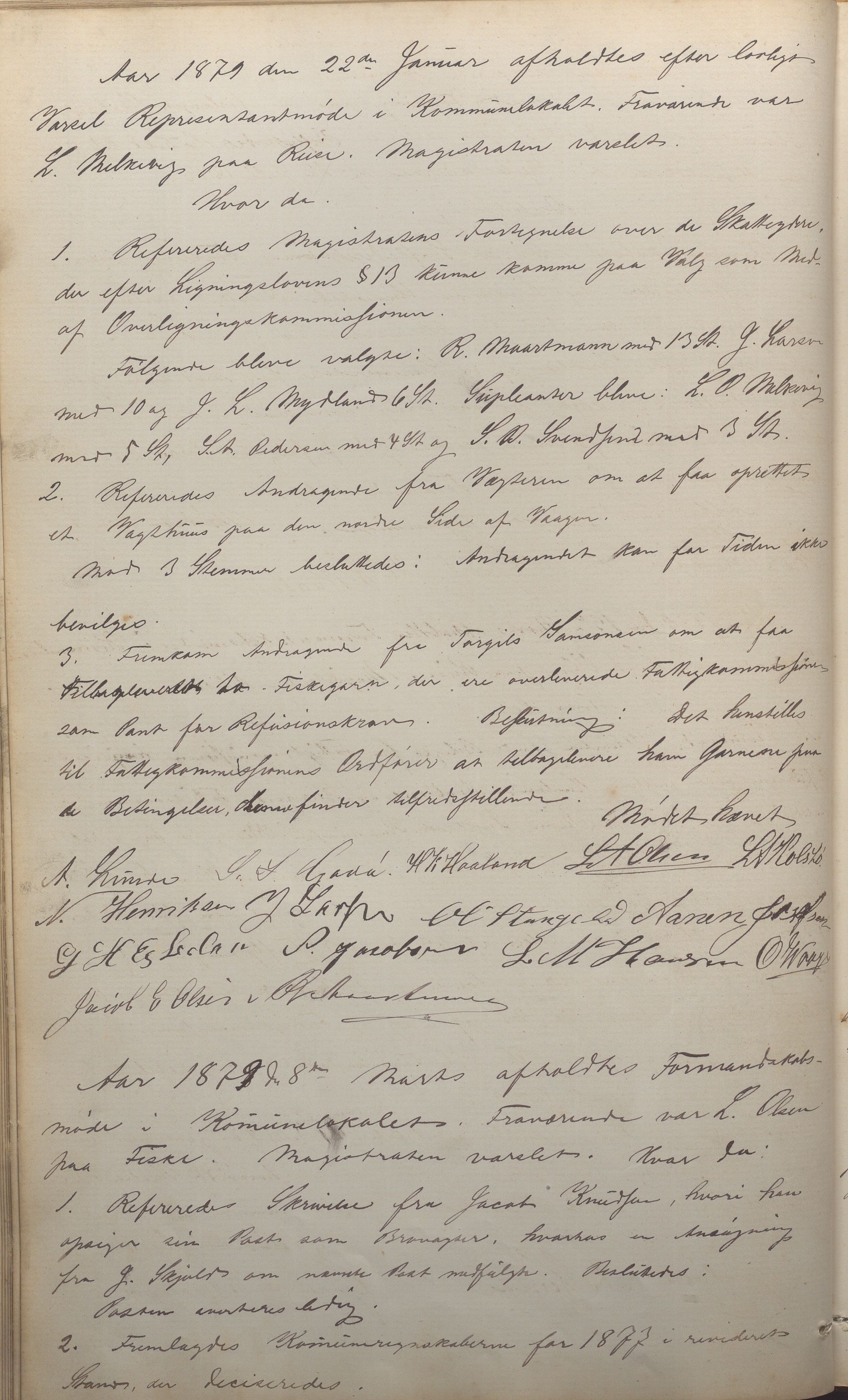 Kopervik Kommune - Formannskapet og Bystyret, IKAR/K-102468/A/Aa/L0002: Møtebok, 1874-1894, p. 45b