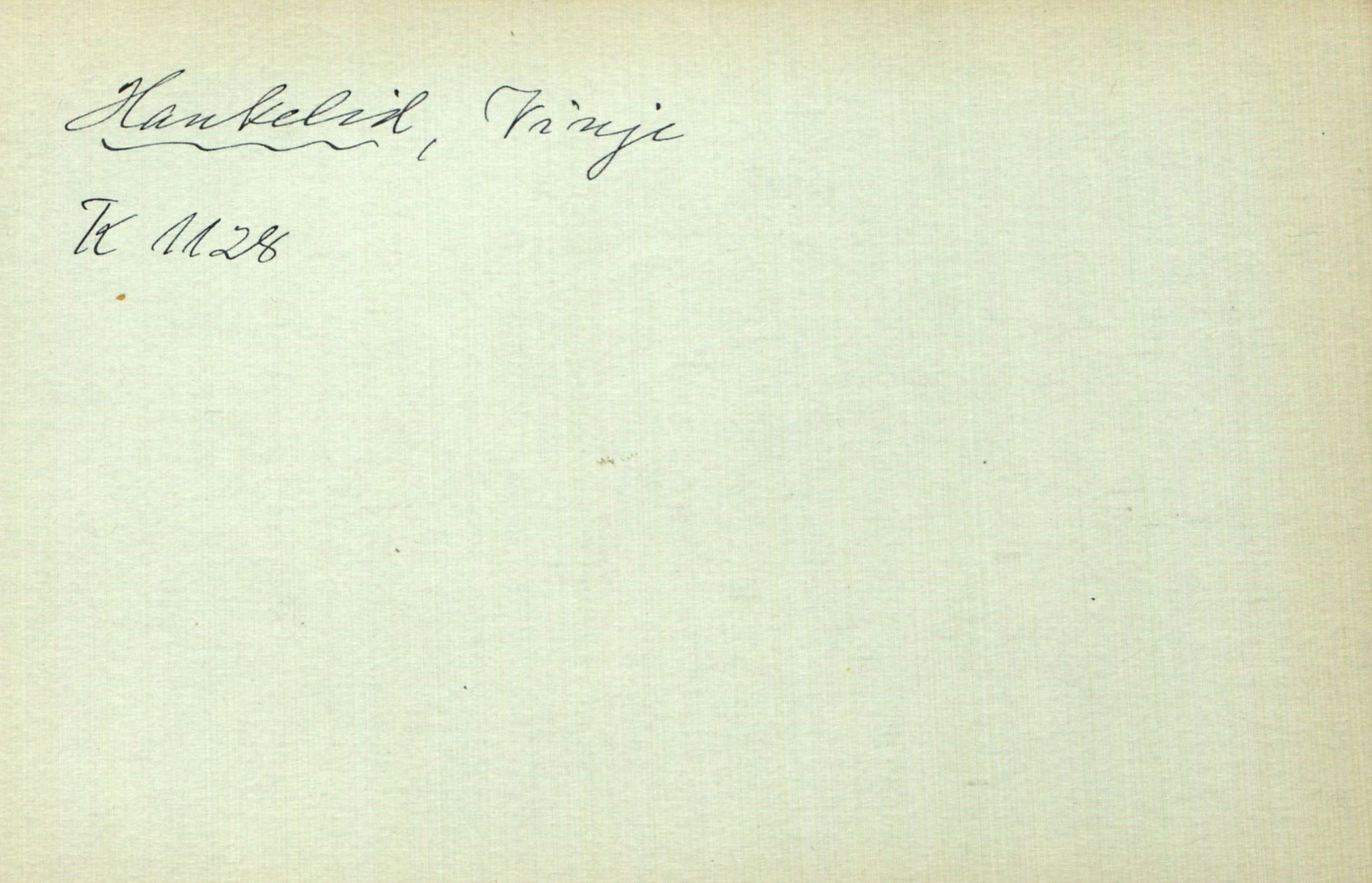 Rikard Berge, TEMU/TGM-A-1003/I/L0008: Personregister- H, 1910-1950