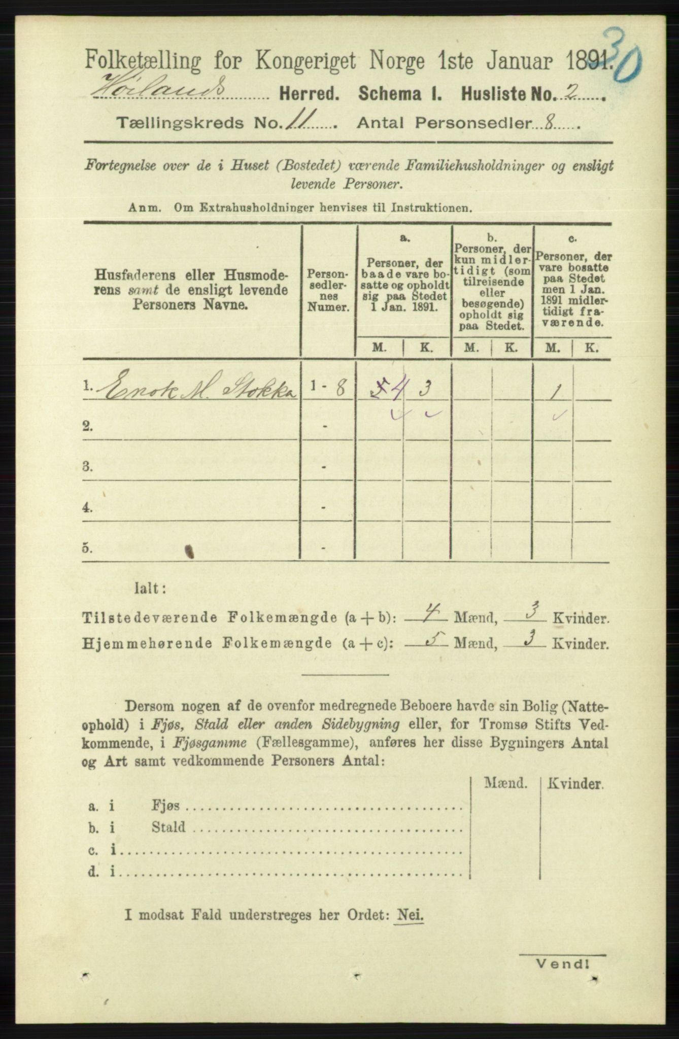RA, 1891 census for 1123 Høyland, 1891, p. 4414