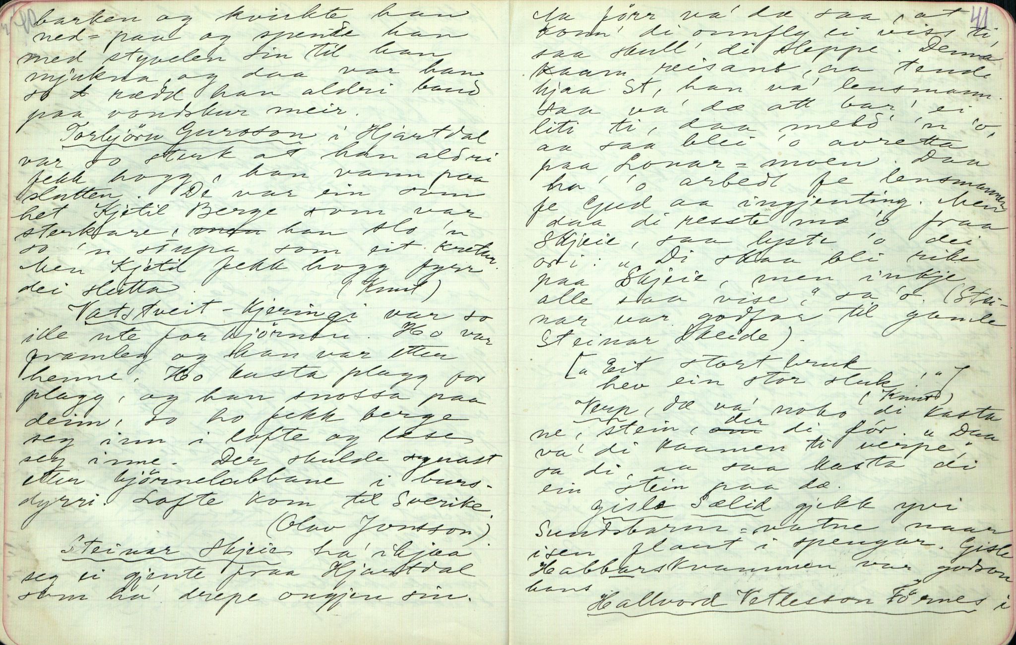 Rikard Berge, TEMU/TGM-A-1003/F/L0003/0033: 061-100 Innholdslister / 91 Nes. Flatdal. Uppskriftir av Aanund Rolleivsson m.fl. , 1910, p. 40-41