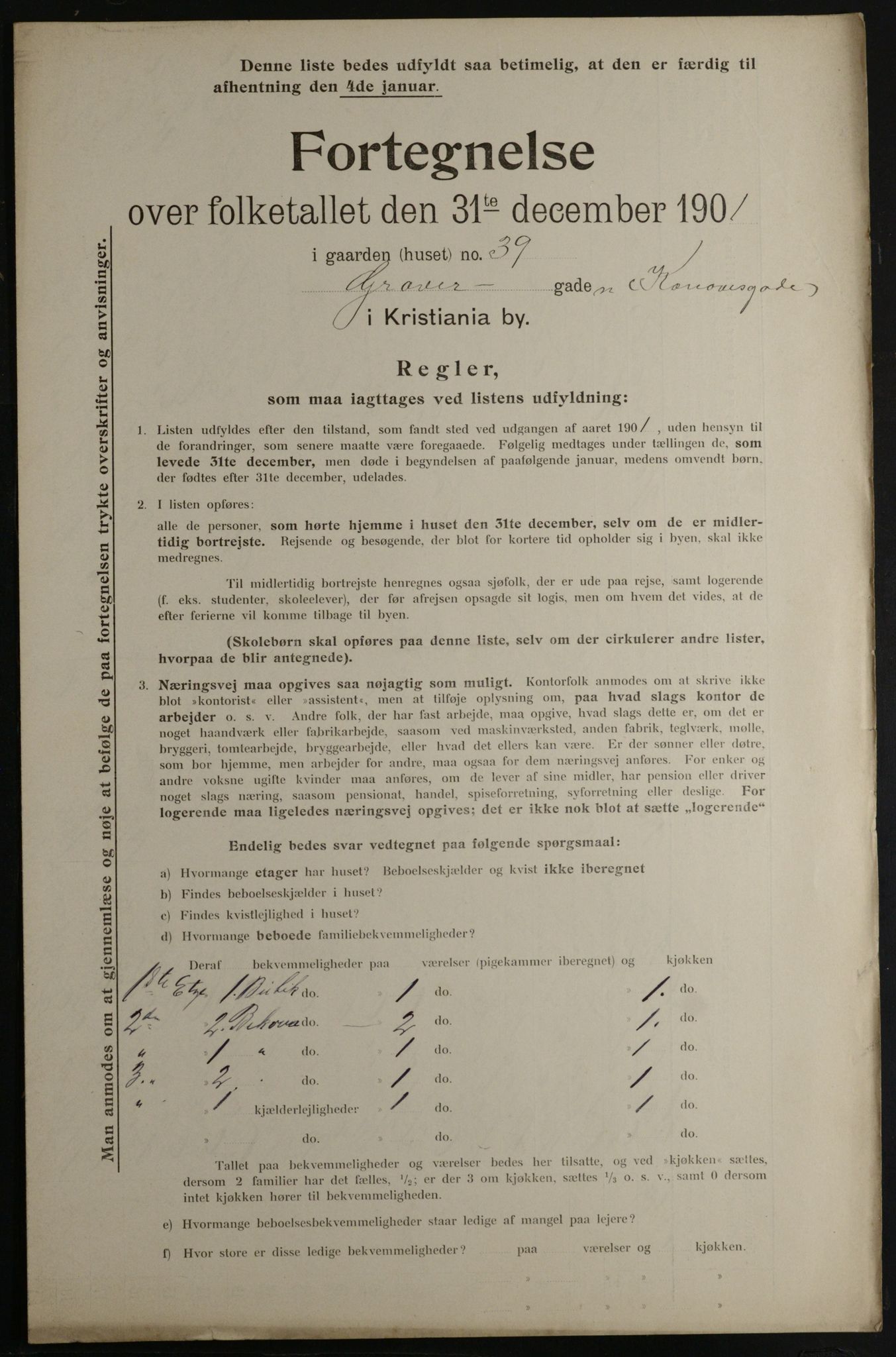 OBA, Municipal Census 1901 for Kristiania, 1901, p. 4776