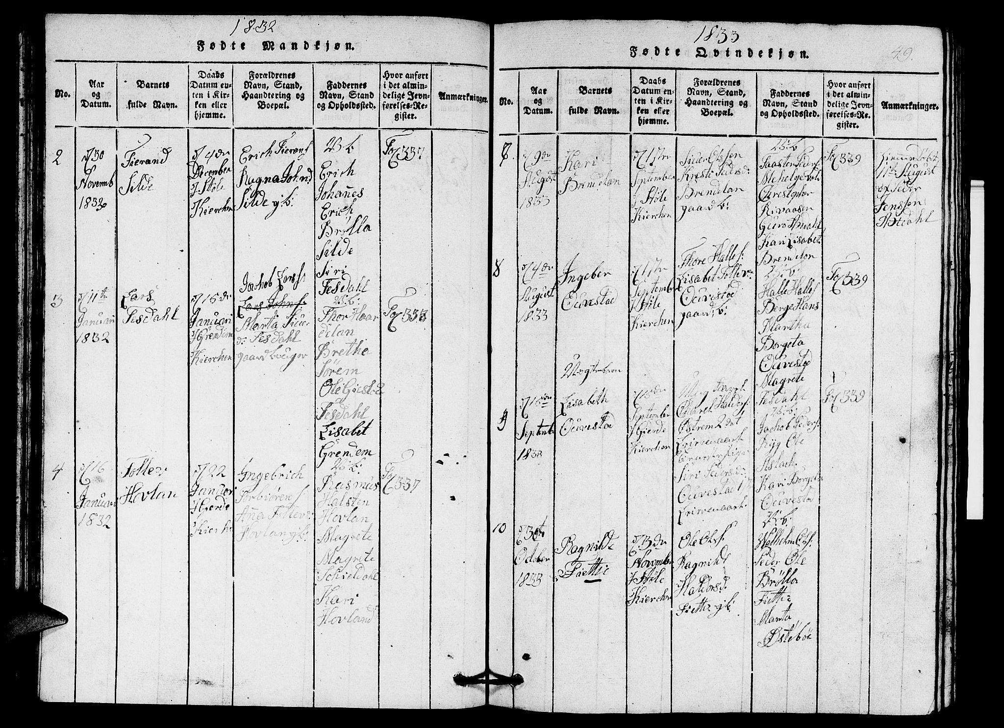 Etne sokneprestembete, SAB/A-75001/H/Hab: Parish register (copy) no. A 1, 1815-1849, p. 49