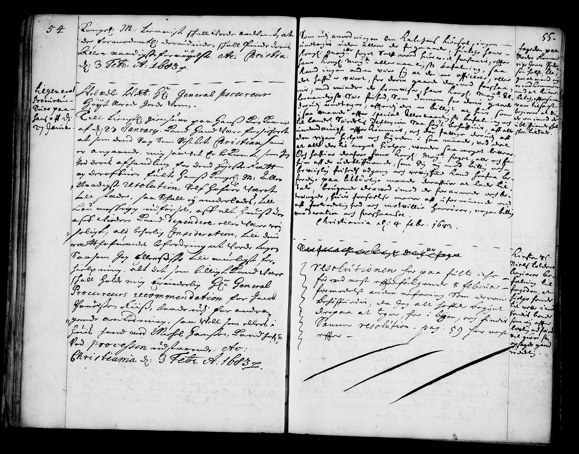 Stattholderembetet 1572-1771, AV/RA-EA-2870/Bc/L0003: Visestattholder Just Høeghs kopibok, 1682-1683, p. 54-55