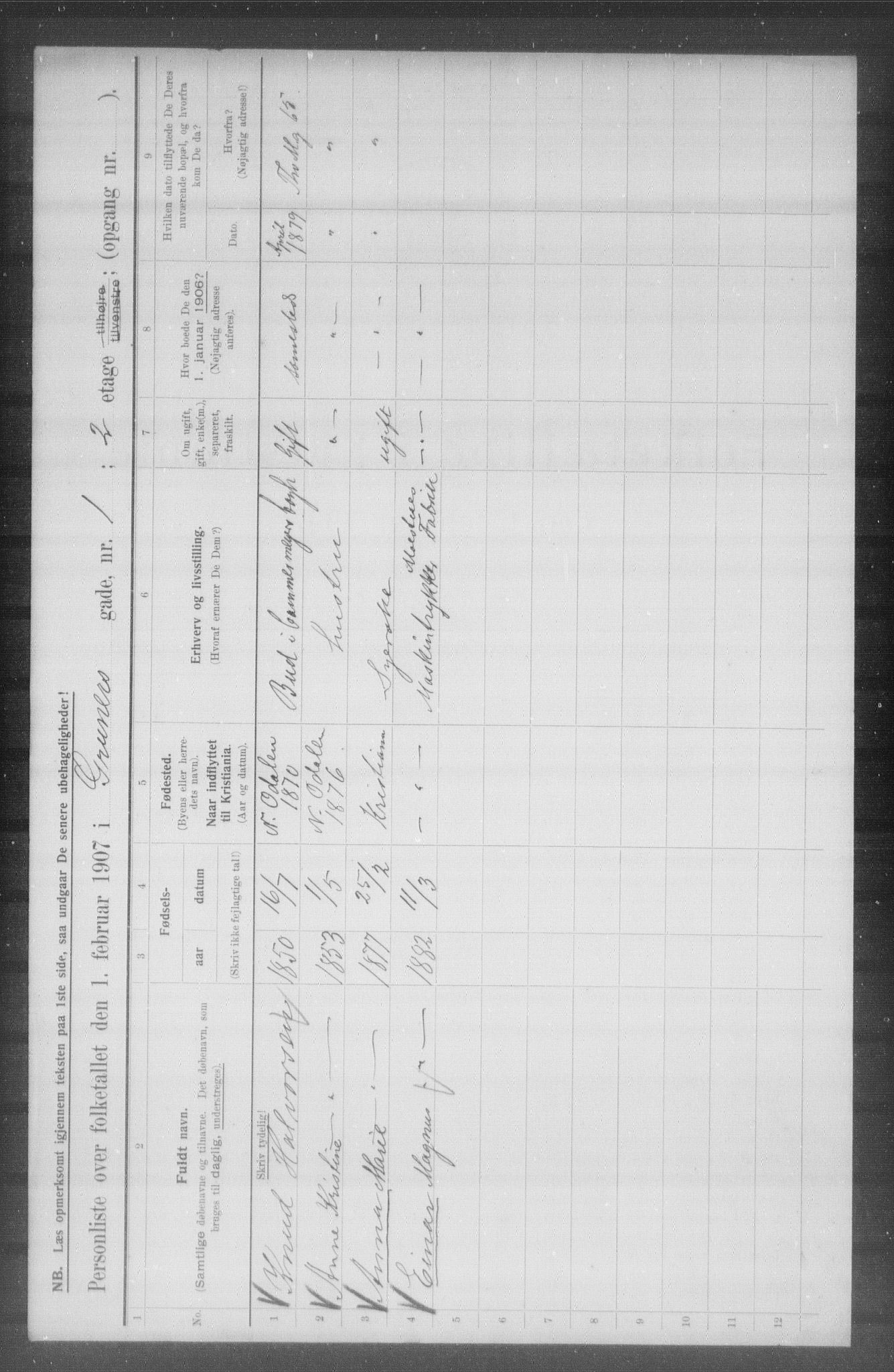 OBA, Municipal Census 1907 for Kristiania, 1907, p. 15571