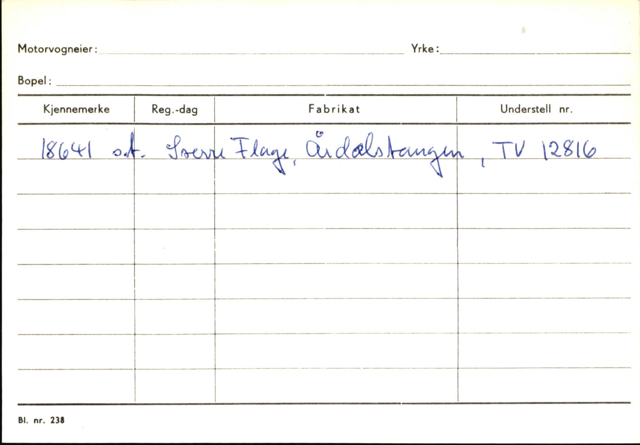 Statens vegvesen, Sogn og Fjordane vegkontor, AV/SAB-A-5301/4/F/L0145: Registerkort Vågsøy S-Å. Årdal I-P, 1945-1975, p. 1506