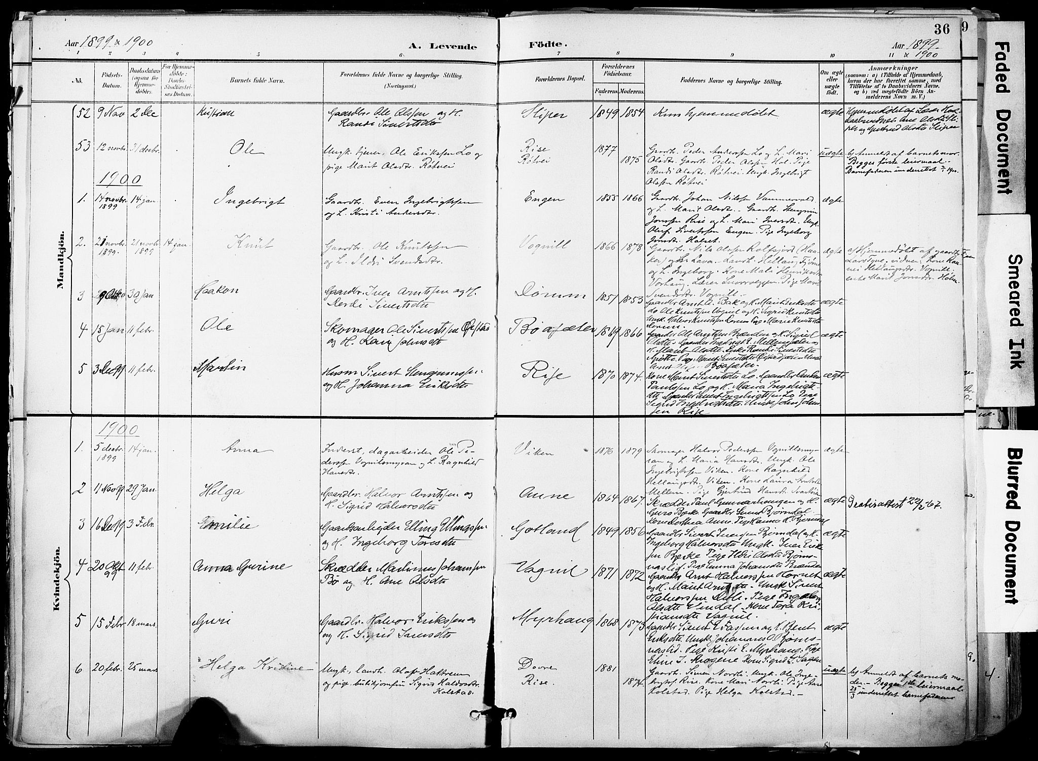 Ministerialprotokoller, klokkerbøker og fødselsregistre - Sør-Trøndelag, SAT/A-1456/678/L0902: Parish register (official) no. 678A11, 1895-1911, p. 36