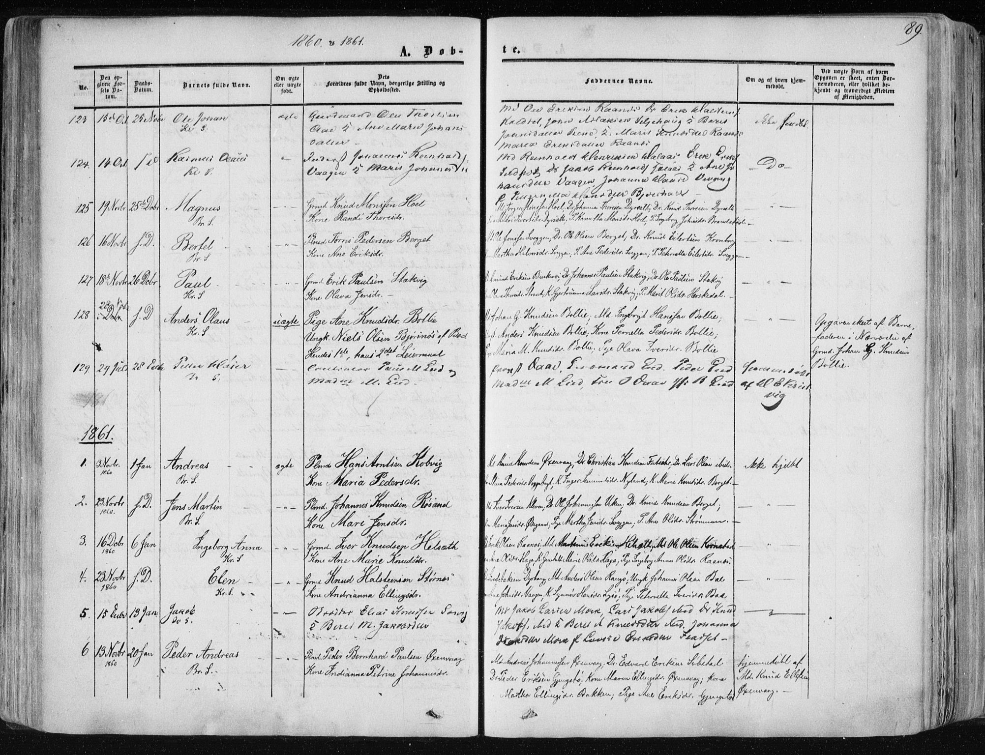 Ministerialprotokoller, klokkerbøker og fødselsregistre - Møre og Romsdal, SAT/A-1454/568/L0804: Parish register (official) no. 568A11, 1854-1868, p. 89