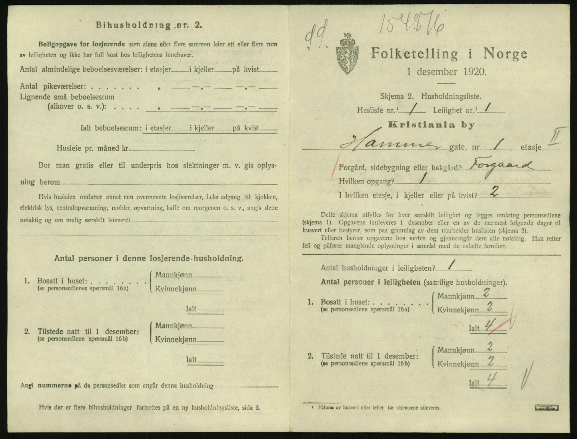 SAO, 1920 census for Kristiania, 1920, p. 34404