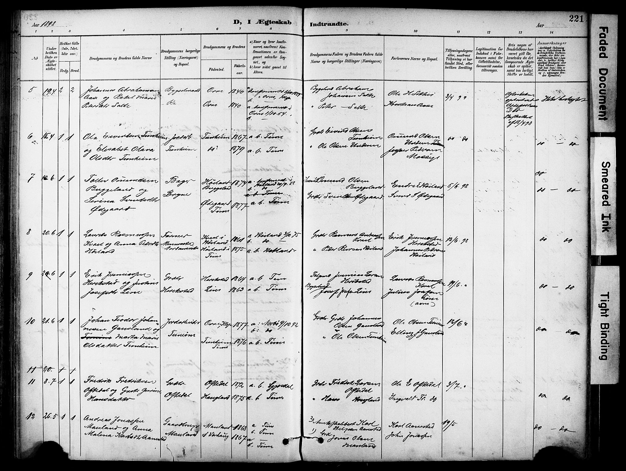 Lye sokneprestkontor, AV/SAST-A-101794/001/30BA/L0011: Parish register (official) no. A 9, 1893-1903, p. 221