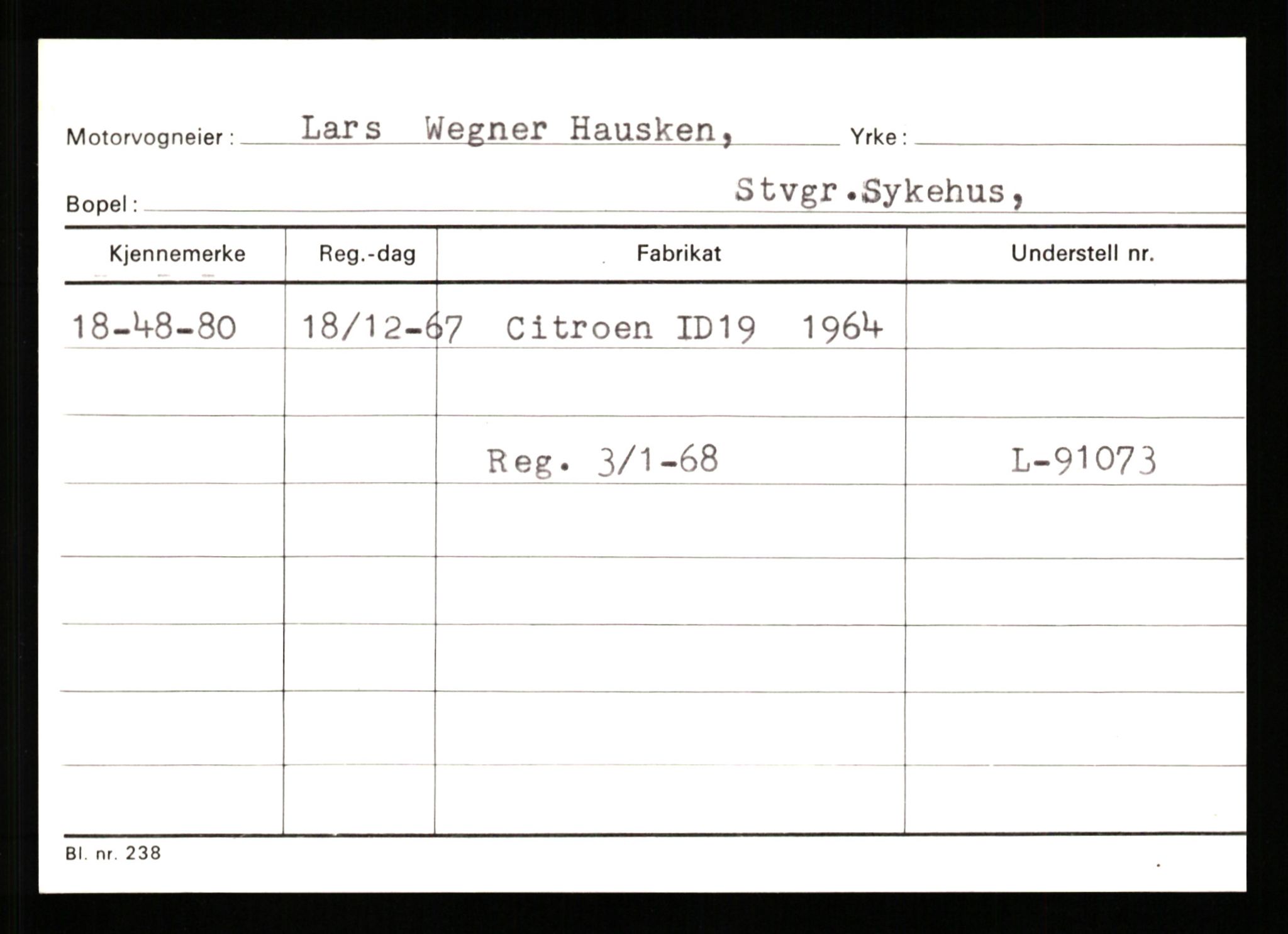 Stavanger trafikkstasjon, AV/SAST-A-101942/0/G/L0010: Registreringsnummer: 130000 - 239953, 1930-1971, p. 1941