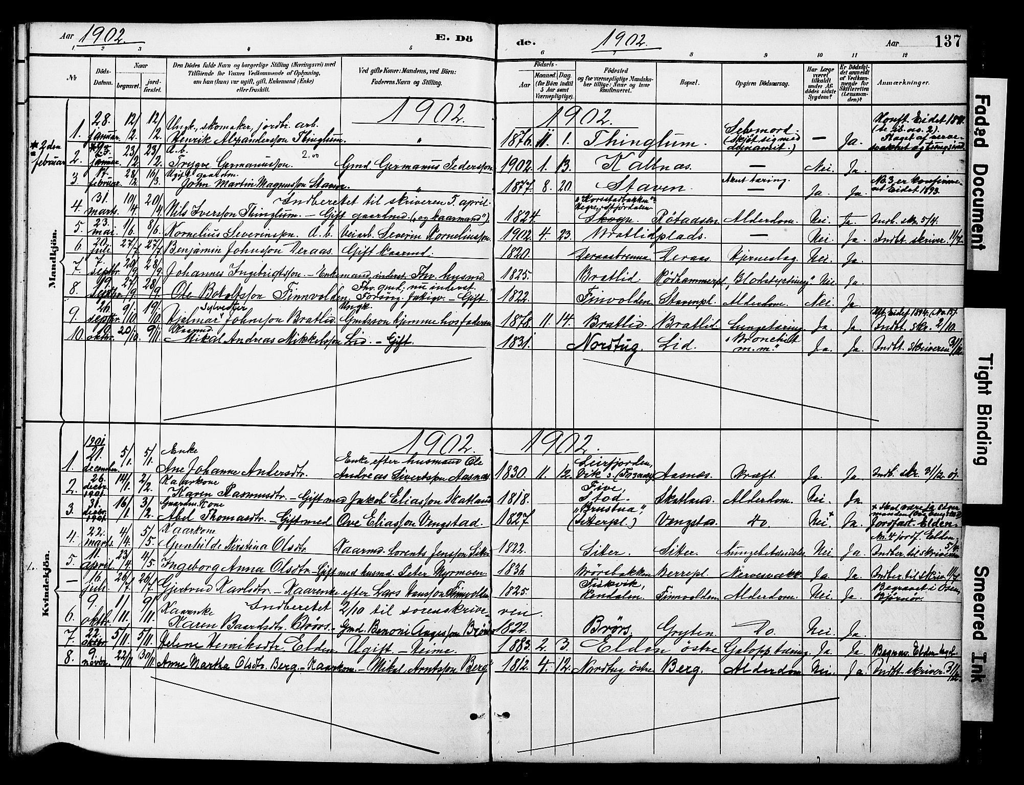 Ministerialprotokoller, klokkerbøker og fødselsregistre - Nord-Trøndelag, AV/SAT-A-1458/742/L0409: Parish register (official) no. 742A02, 1891-1905, p. 137