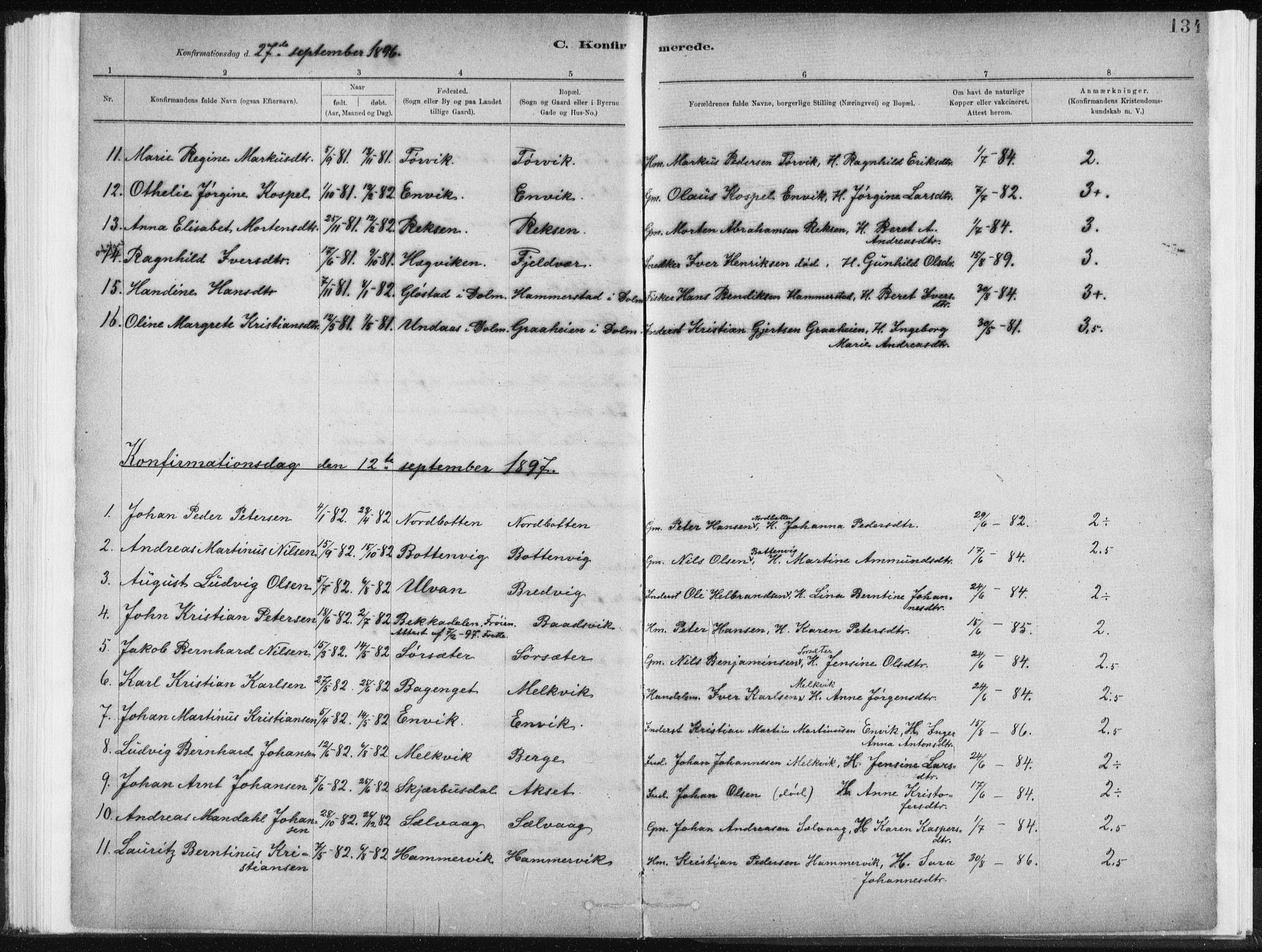 Ministerialprotokoller, klokkerbøker og fødselsregistre - Sør-Trøndelag, SAT/A-1456/637/L0558: Parish register (official) no. 637A01, 1882-1899, p. 134