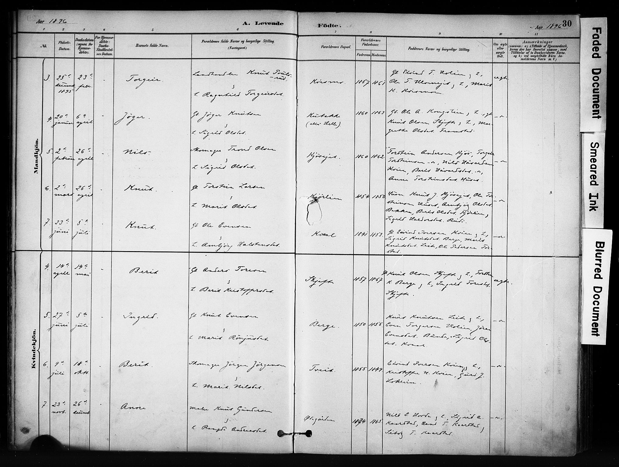 Vang prestekontor, Valdres, SAH/PREST-140/H/Ha/L0009: Parish register (official) no. 9, 1882-1914, p. 30