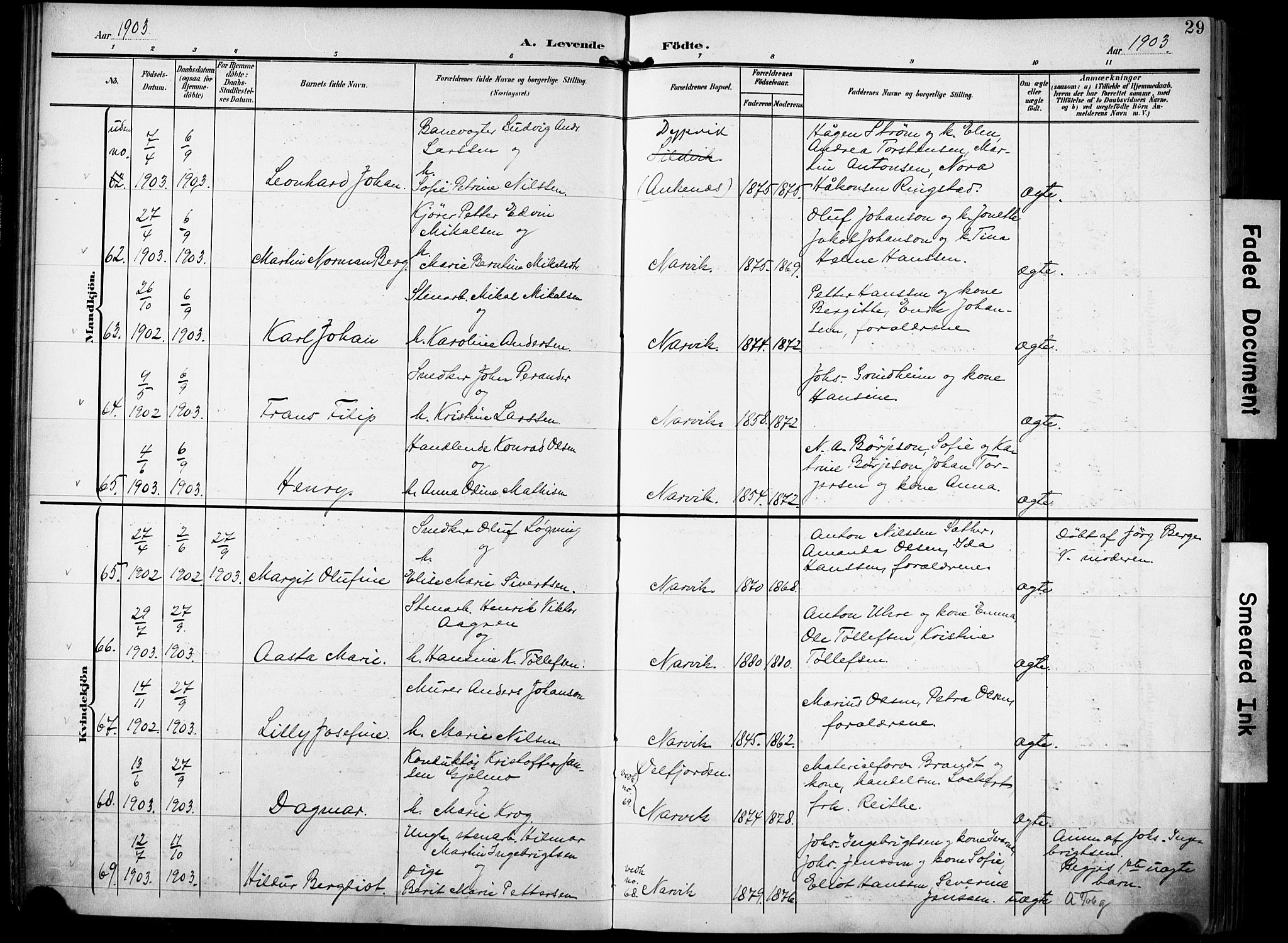 Ministerialprotokoller, klokkerbøker og fødselsregistre - Nordland, AV/SAT-A-1459/871/L0994: Parish register (official) no. 871A10, 1902-1910, p. 29