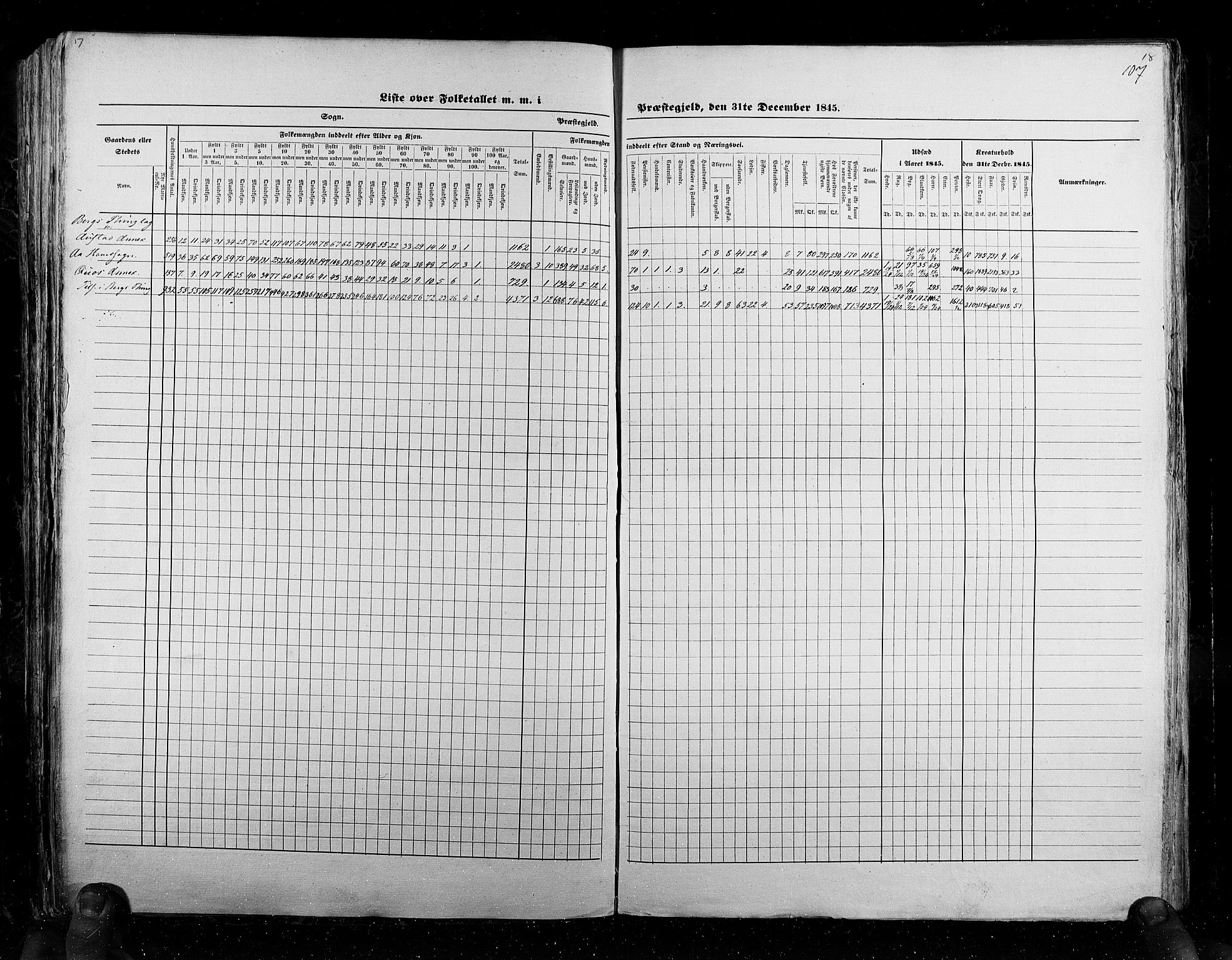 RA, Census 1845, vol. 6: Lister og Mandal amt og Stavanger amt, 1845, p. 107