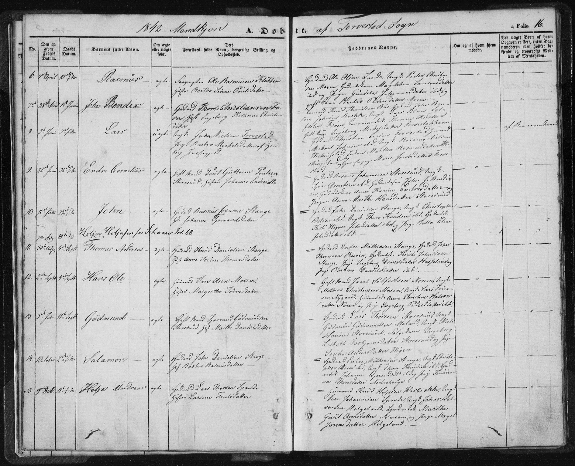 Torvastad sokneprestkontor, AV/SAST-A -101857/H/Ha/Haa/L0005: Parish register (official) no. A 5, 1836-1847, p. 16