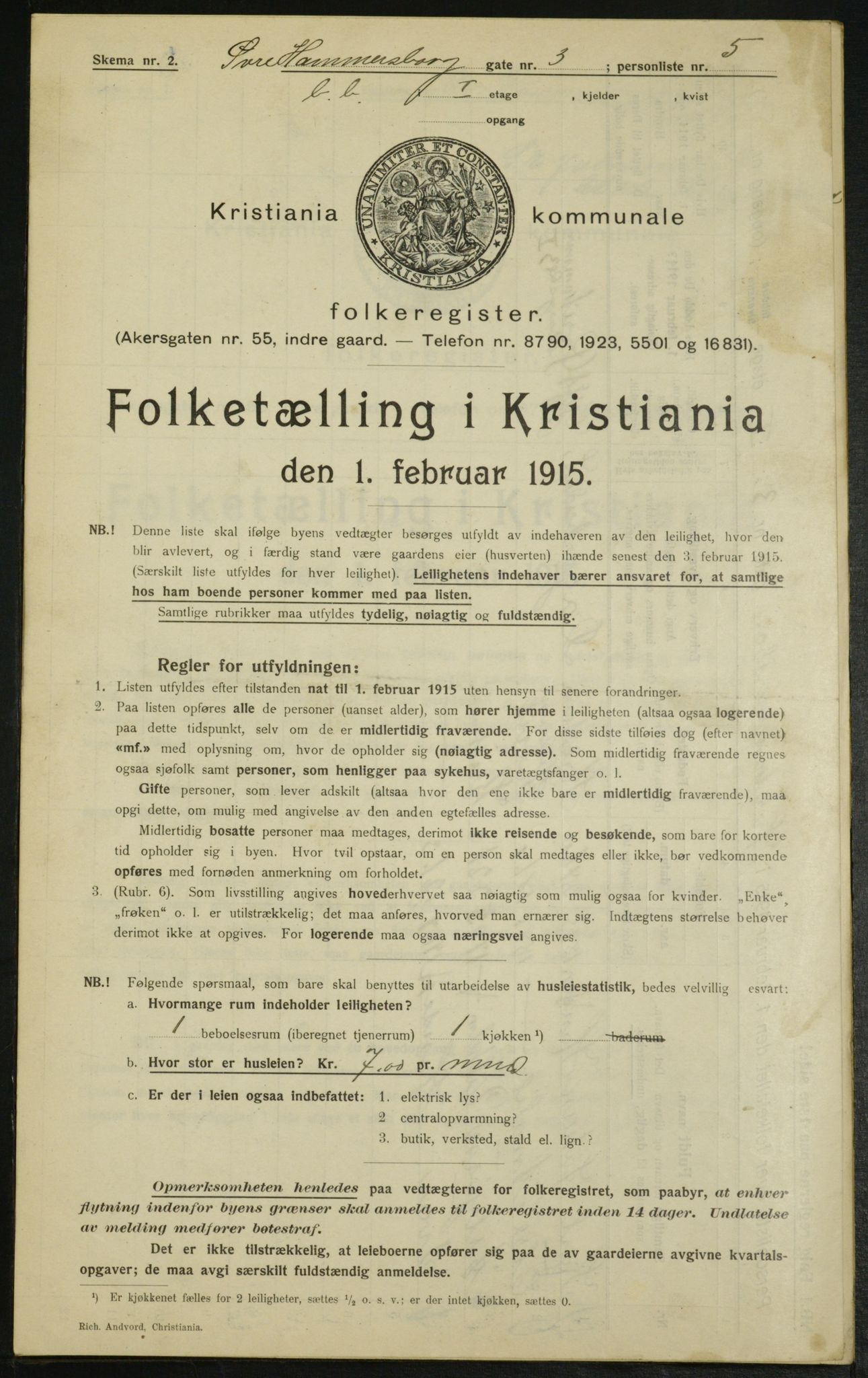 OBA, Municipal Census 1915 for Kristiania, 1915, p. 130475