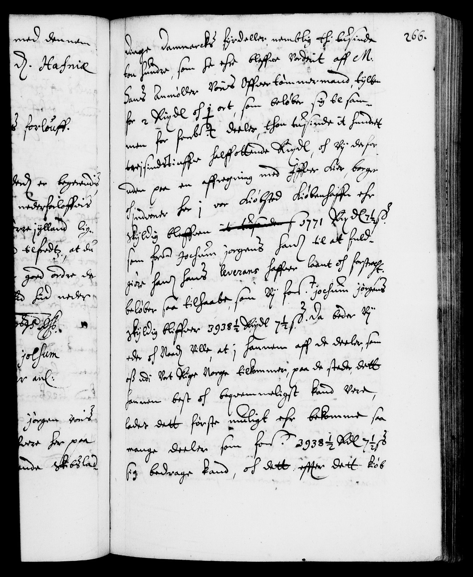 Danske Kanselli 1572-1799, AV/RA-EA-3023/F/Fc/Fca/Fcab/L0007: Norske tegnelser (mikrofilm), 1640-1648, p. 266a