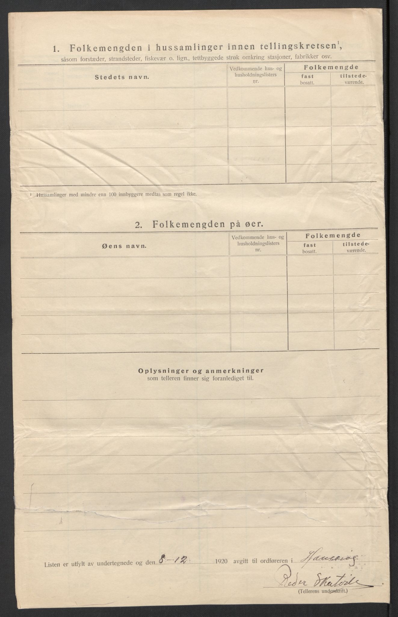 SAT, 1920 census for Hamarøy, 1920, p. 29