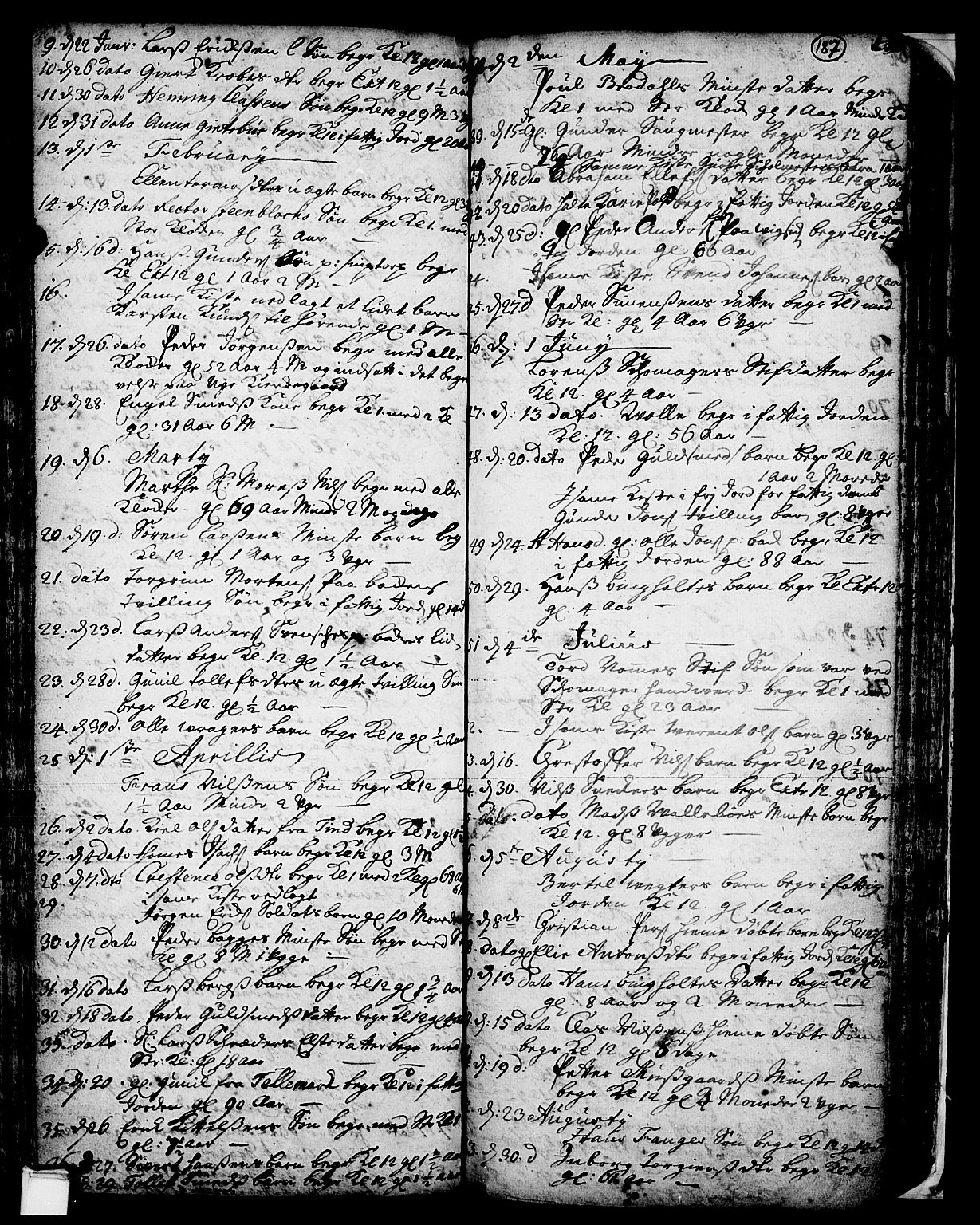 Skien kirkebøker, SAKO/A-302/F/Fa/L0002: Parish register (official) no. 2, 1716-1757, p. 187