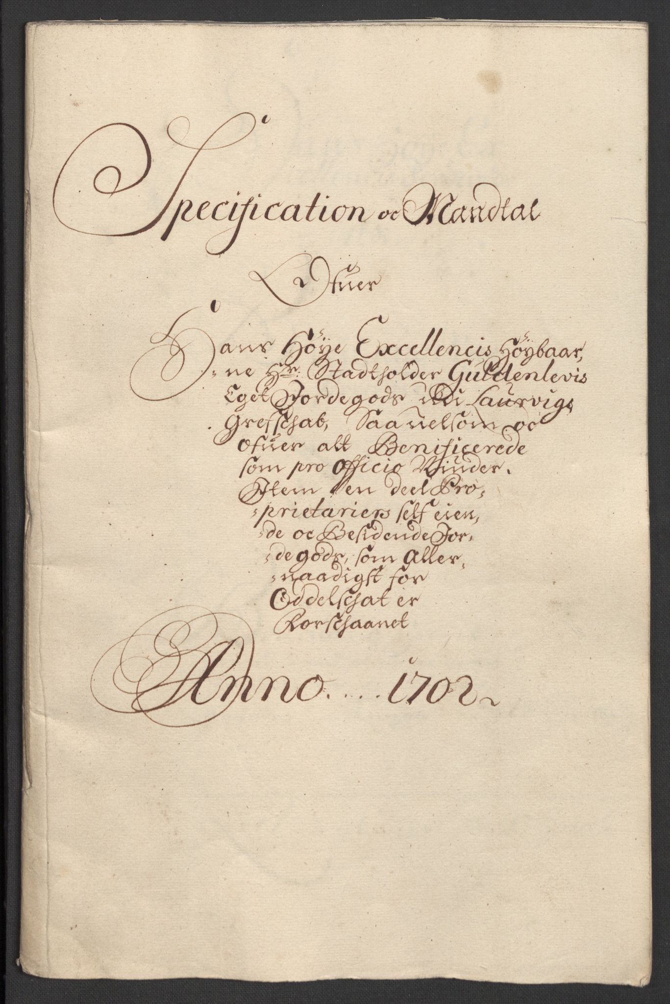 Rentekammeret inntil 1814, Reviderte regnskaper, Fogderegnskap, RA/EA-4092/R33/L1977: Fogderegnskap Larvik grevskap, 1702-1703, p. 33