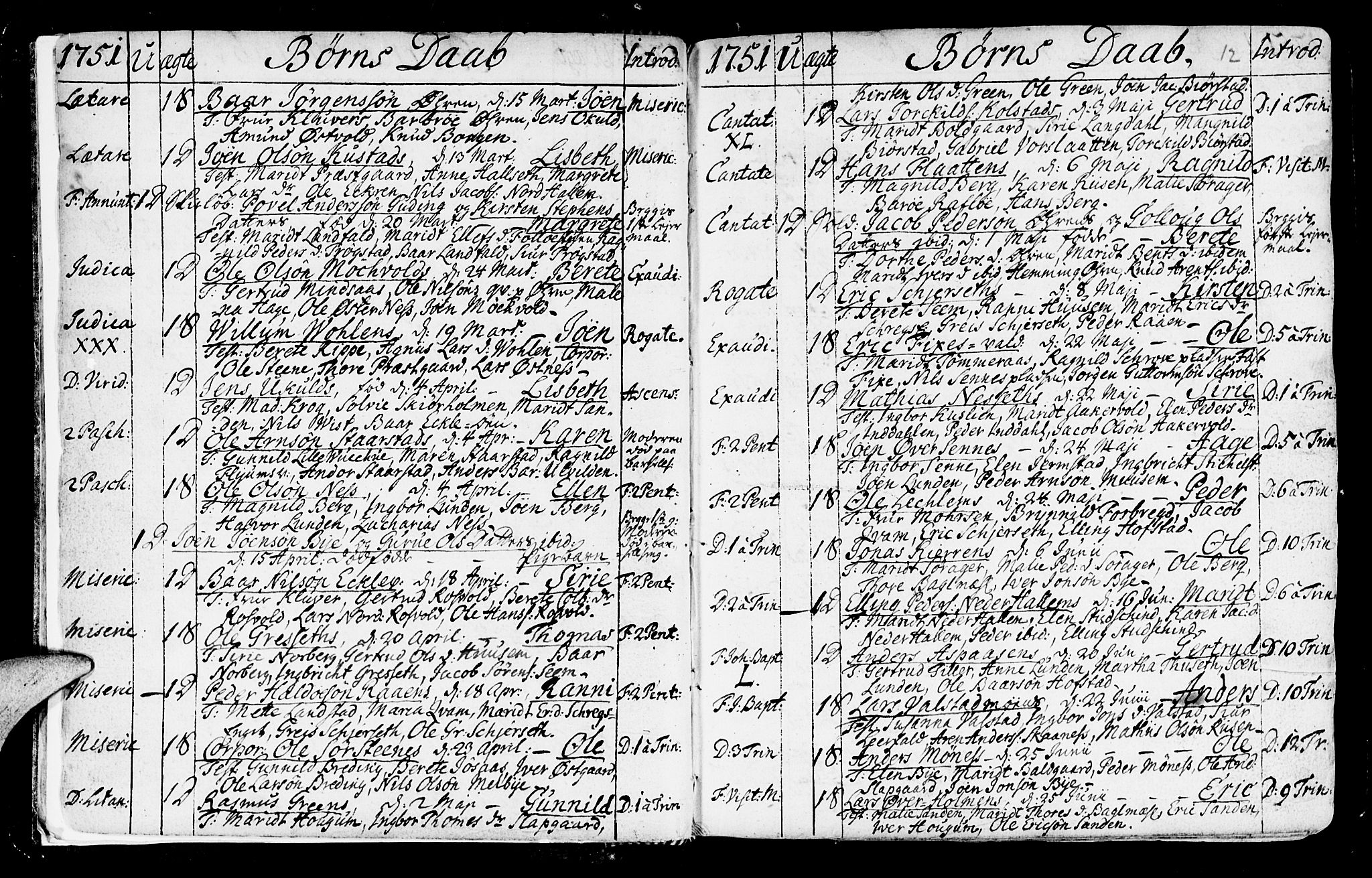Ministerialprotokoller, klokkerbøker og fødselsregistre - Nord-Trøndelag, SAT/A-1458/723/L0231: Parish register (official) no. 723A02, 1748-1780, p. 12