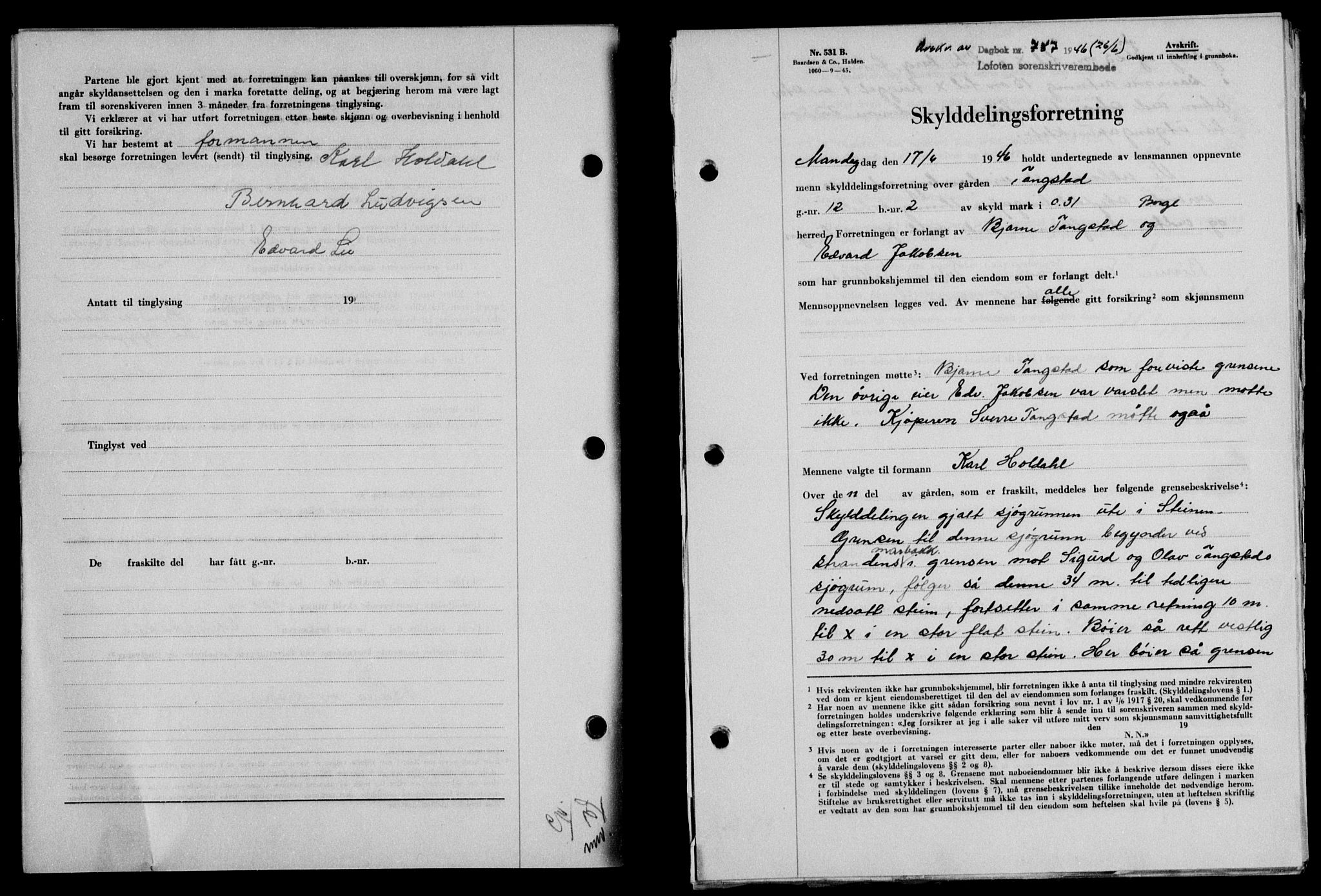 Lofoten sorenskriveri, SAT/A-0017/1/2/2C/L0014a: Mortgage book no. 14a, 1946-1946, Diary no: : 757/1946