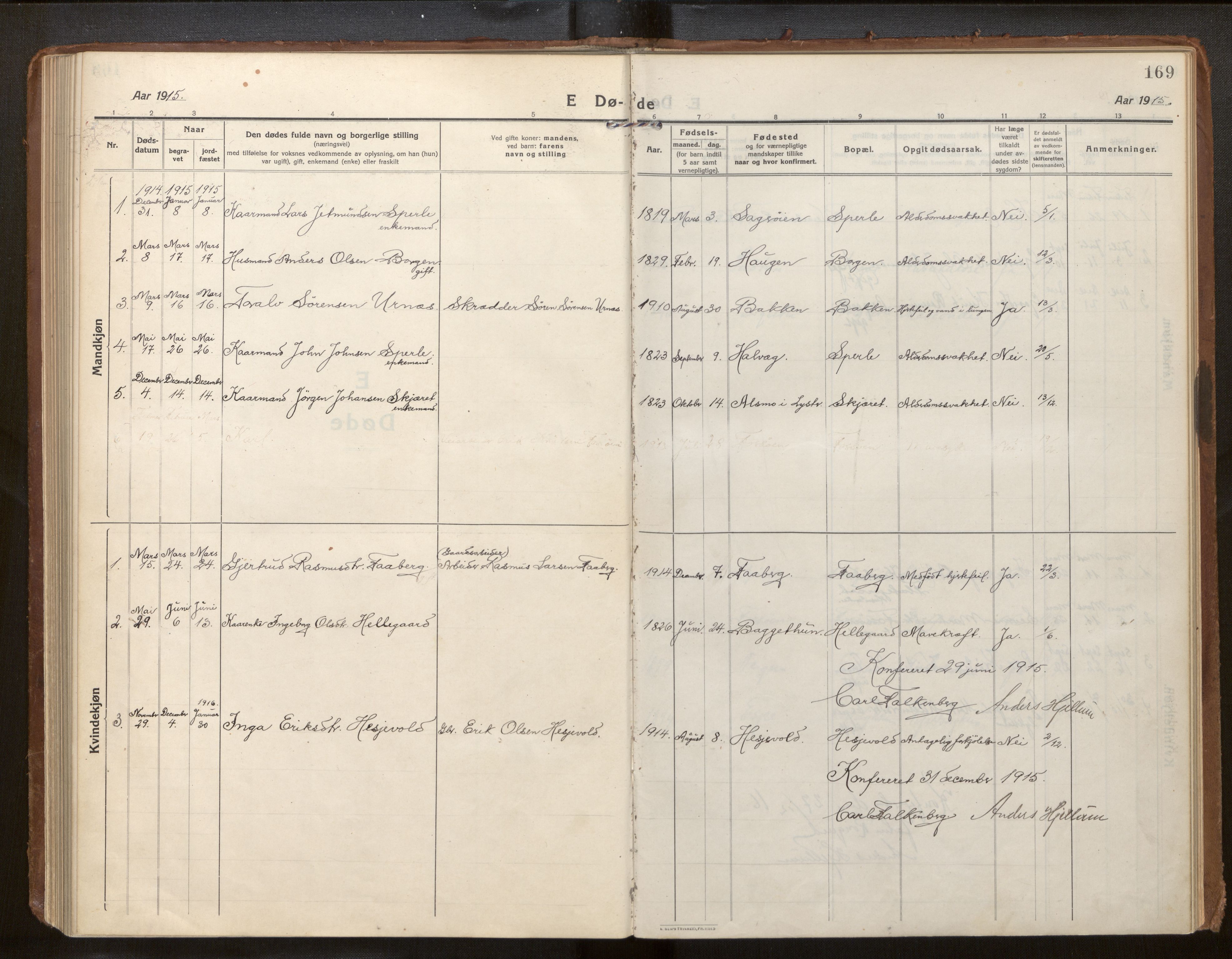 Jostedal sokneprestembete, SAB/A-80601/H/Haa/Haab/L0002: Parish register (official) no. B 2, 1915-1931, p. 169